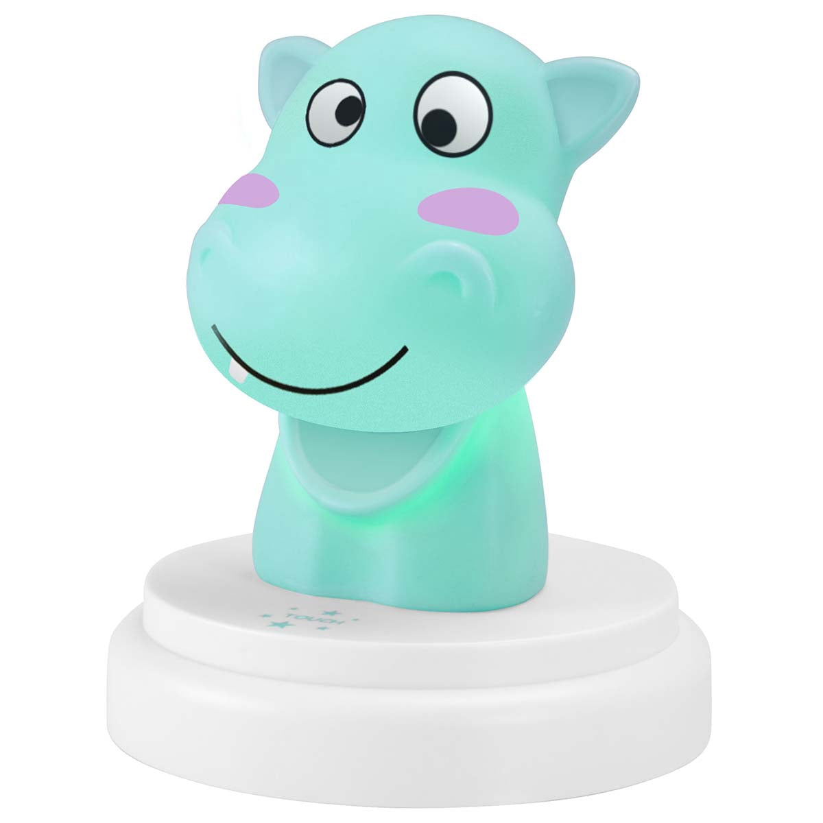 LED Hippo Night Light, Blue, Auto-Off, Battery Operated