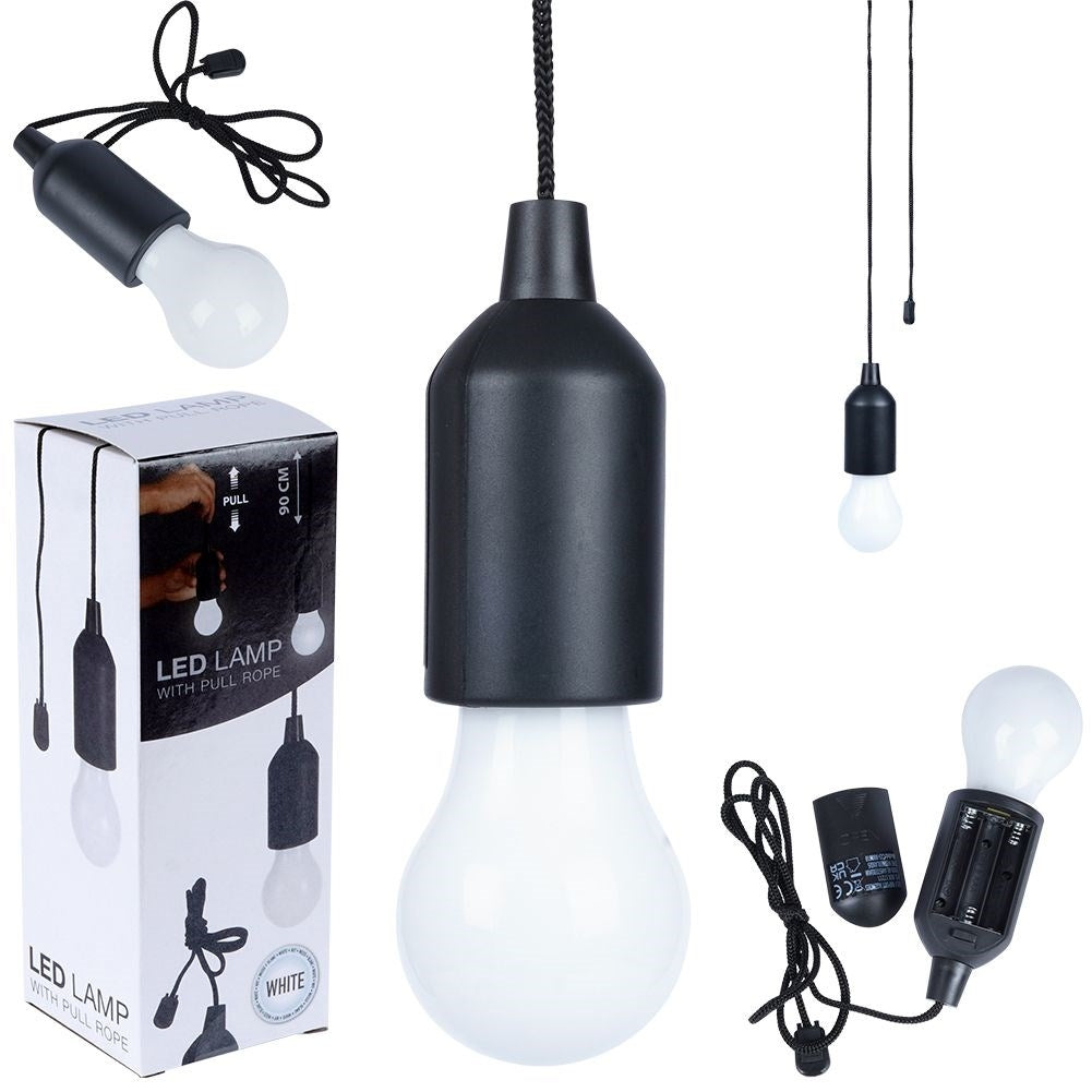 LED Lamp in Light Bulb Shape with 90cm Cord for Camping