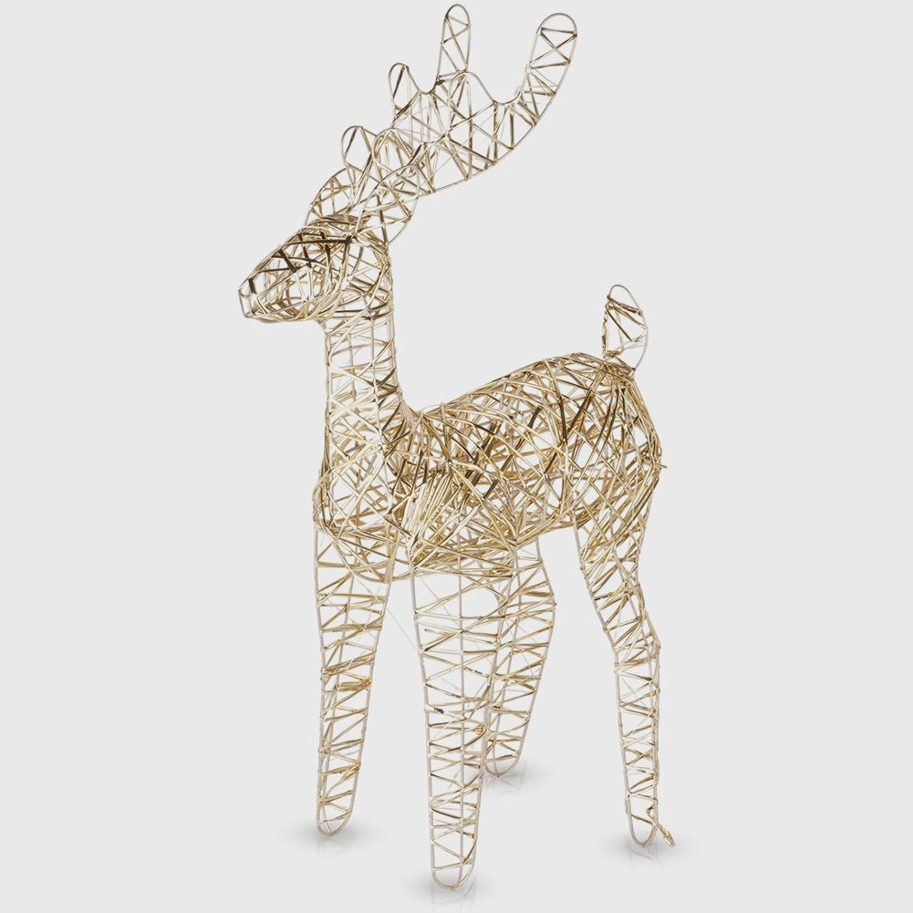 LED Lighted Reindeer, Gold, 60 cm, Battery-Powered