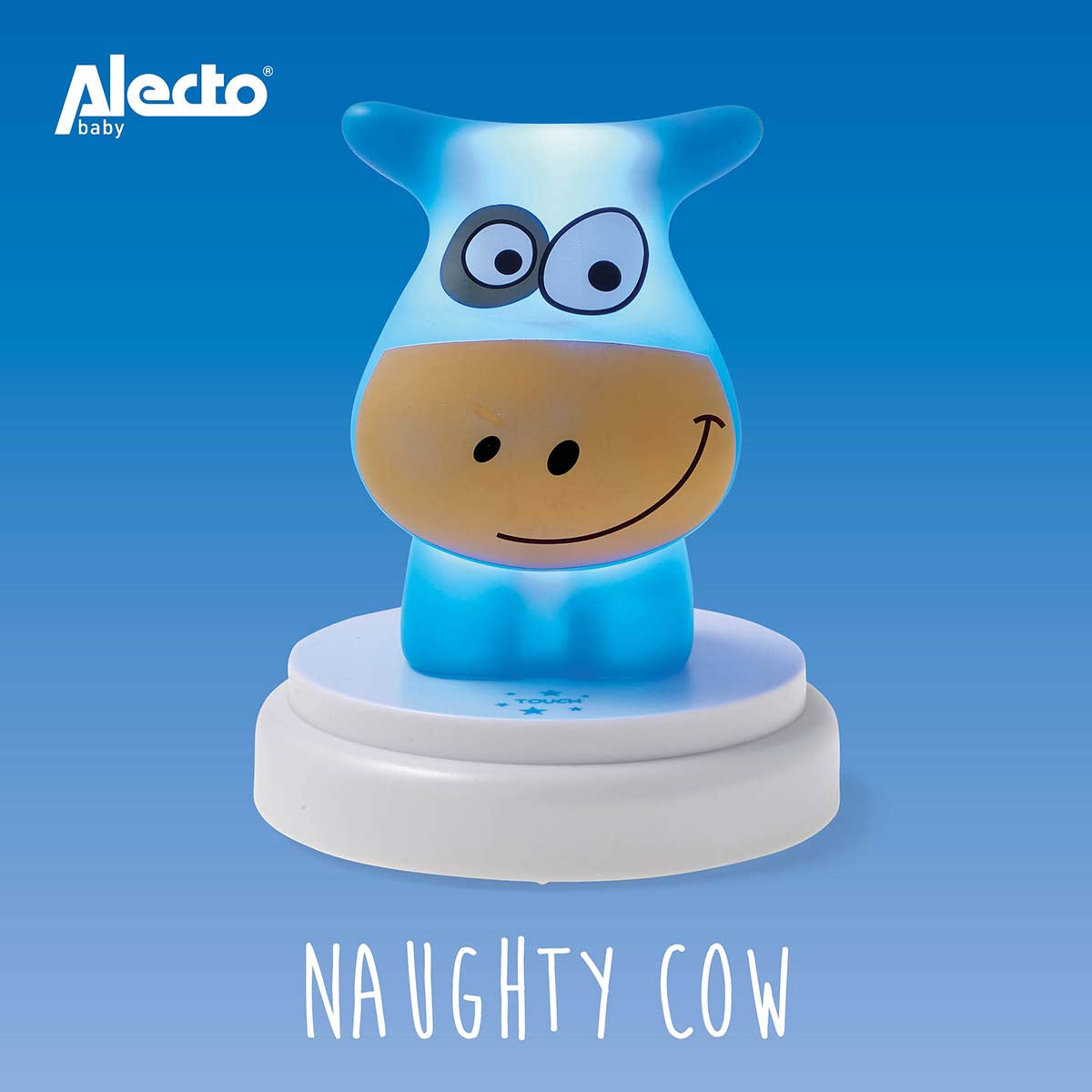 LED Night Light for Kids, Blue Cow Design, Auto-Off
