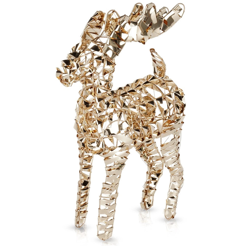 LED Reindeer Figurine, Gold, 50 Lights, 37 cm