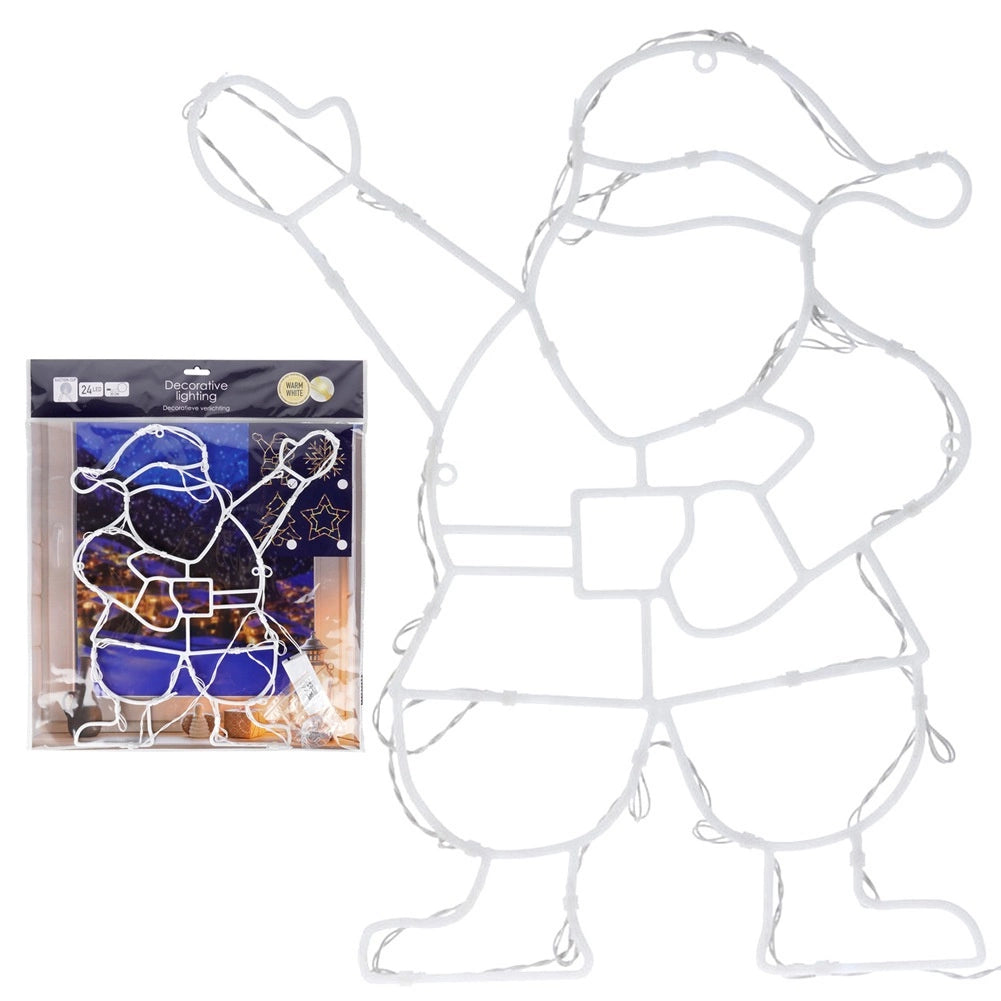 LED Santa Claus Window Light, 24 LEDs, 34x42 cm
