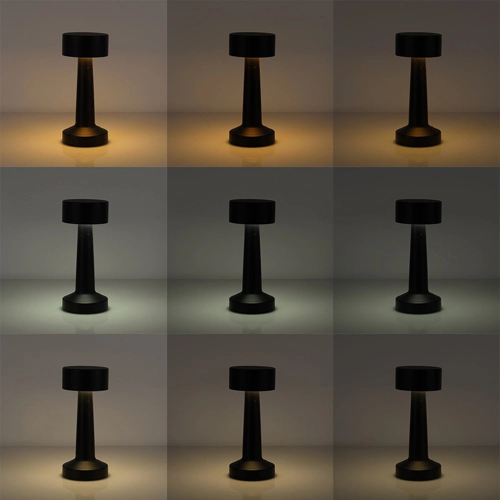 LED Table Lamp, Black, 3 Modes, Battery Powered