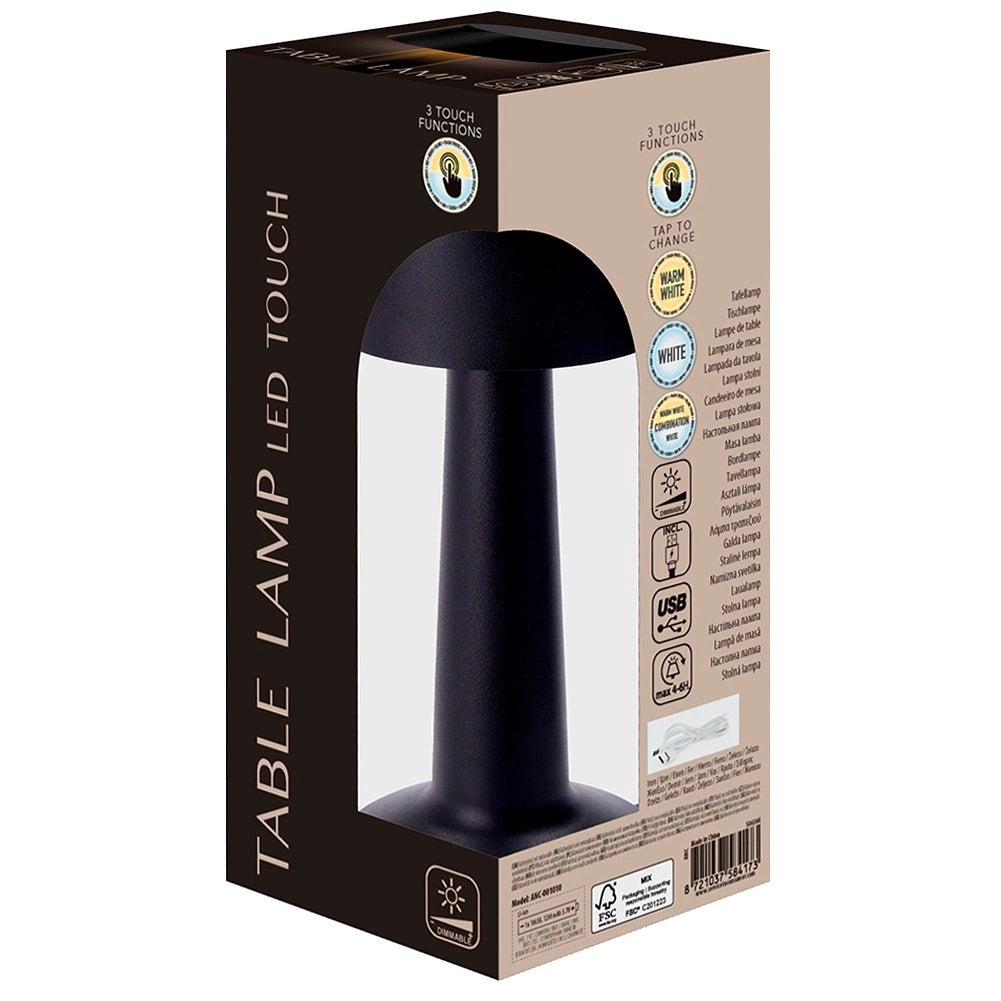 LED Table Lamp, Black, 3 Modes, Battery Powered