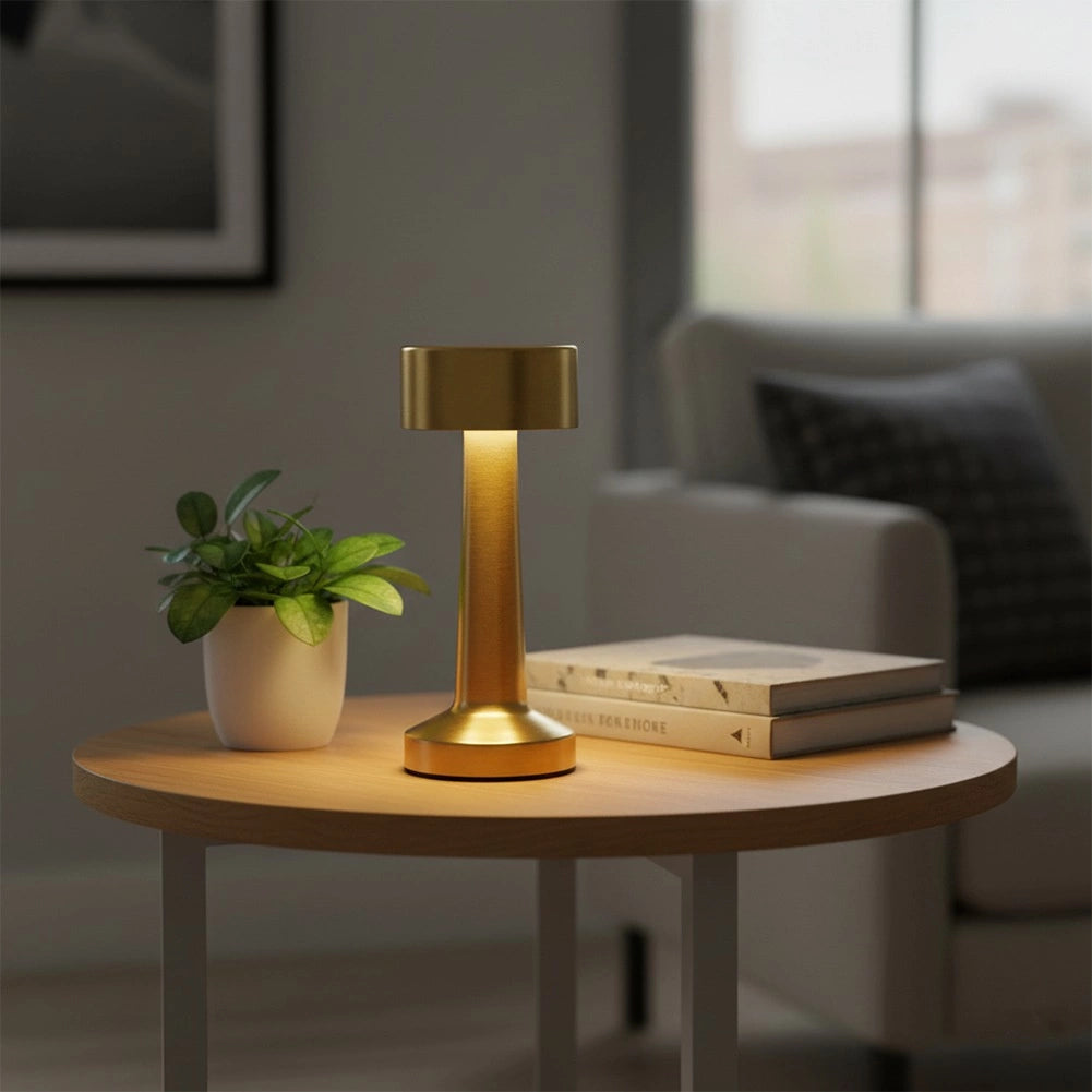 LED Table Lamp, Gold, 21 cm, 3 Lighting Modes