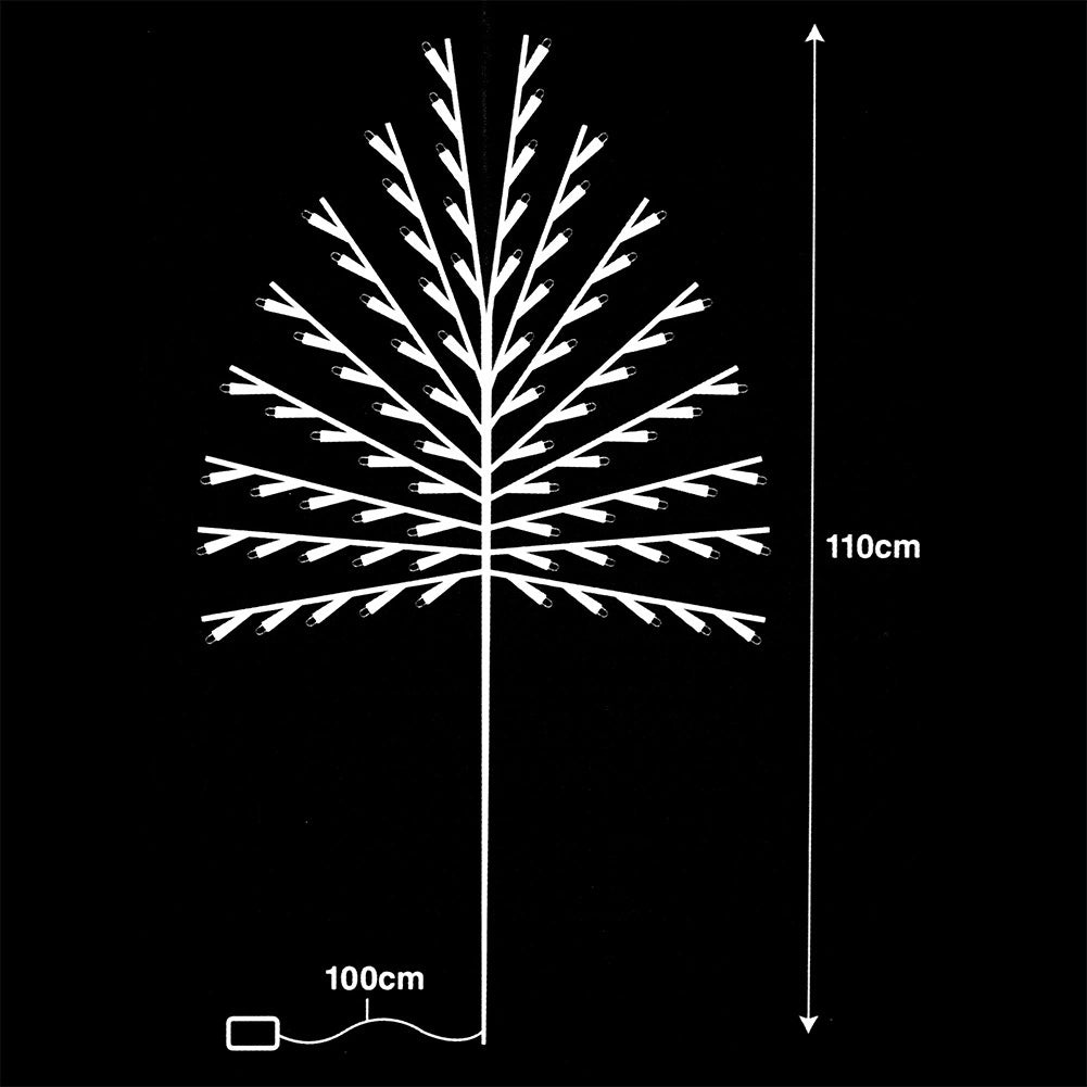 LED Twig Tree with Timer, 80 Warm Lights, 110 cm