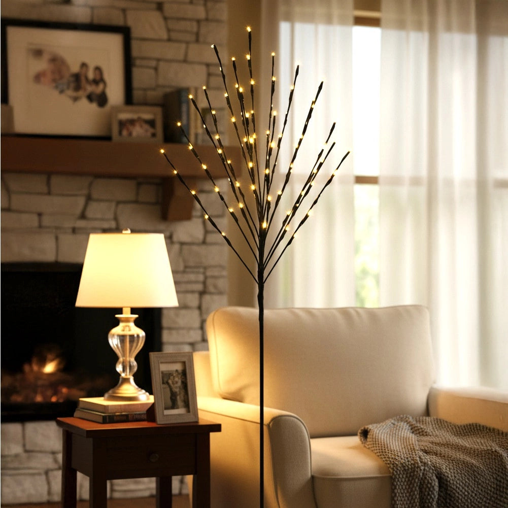 LED Twig Tree with Timer, 80 Warm Lights, 110 cm