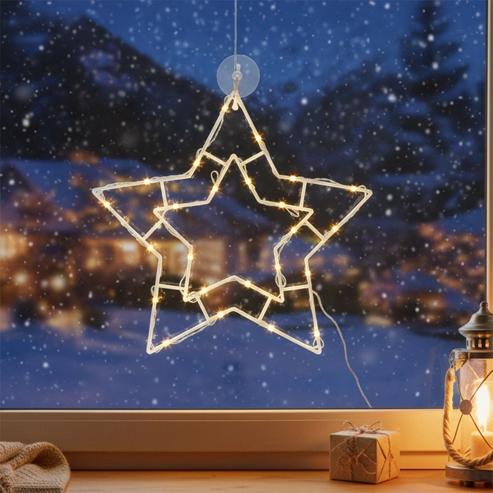 LED Window Star Light, 24 Warm White LEDs, 41x39 cm
