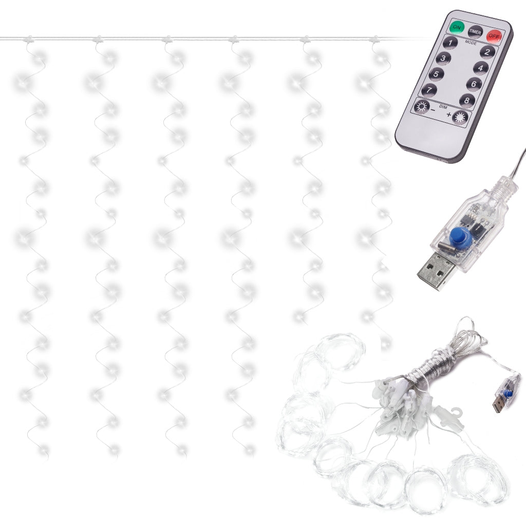 LED curtain lights 3x3m 300LED cold white