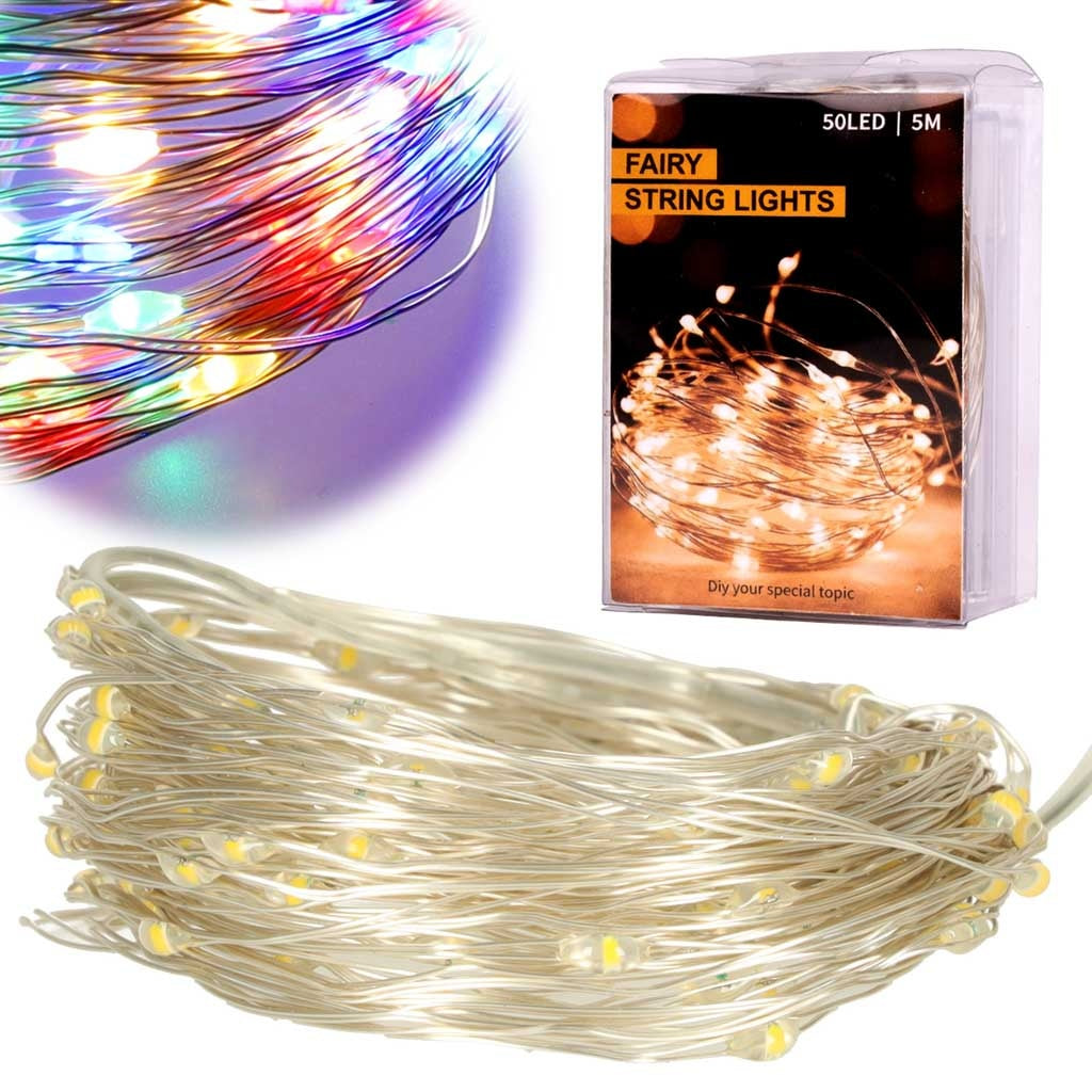 LED decorative wire lights 5m 50LED multicolour