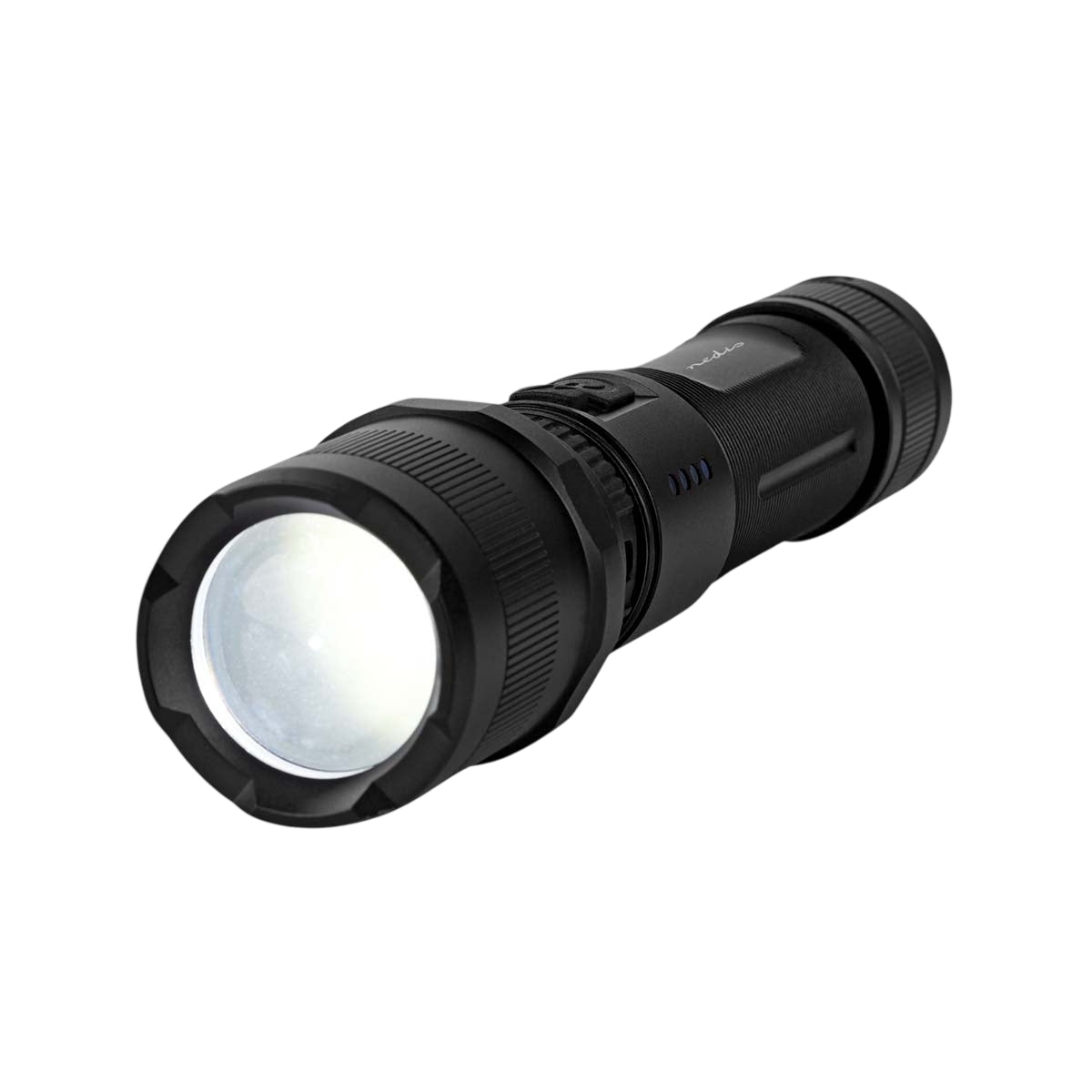 LED flashlight | Battery powered | 3.7 V DC | 10 W| Built-in lithium ion | batteries included | Rechargeable | Indicated luminous flux: 1000 lm | Lighting range: 110 m | Beam angle: 9.5 °