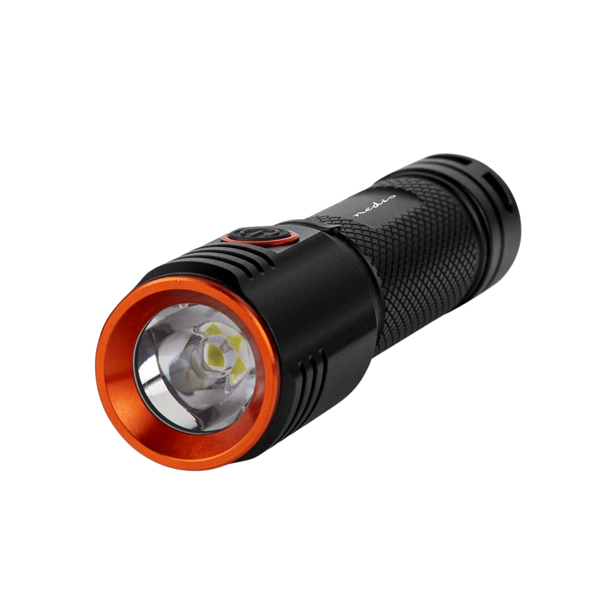 LED flashlight | Battery powered | 3.7 V DC | 20 W| Built-in lithium ion | batteries included | Rechargeable | Indicated luminous flux: 2000 lm | Lighting range: 180 m | Beam angle: 10 °