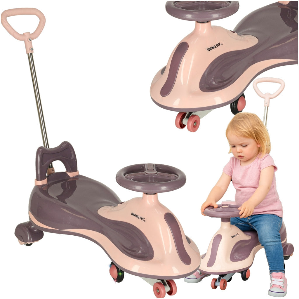 LED gravity scooter ride with handle purple