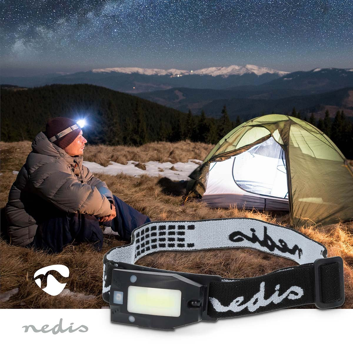LED head light | Battery powered / USB power | 3.7 V DC | batteries included | Rechargeable | Indicated luminous flux: 180 lm | Lighting range: 20 m