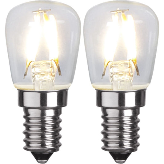 LED lamp E14 ST26 2-pack clear 1.3W 2700K 110 lumens