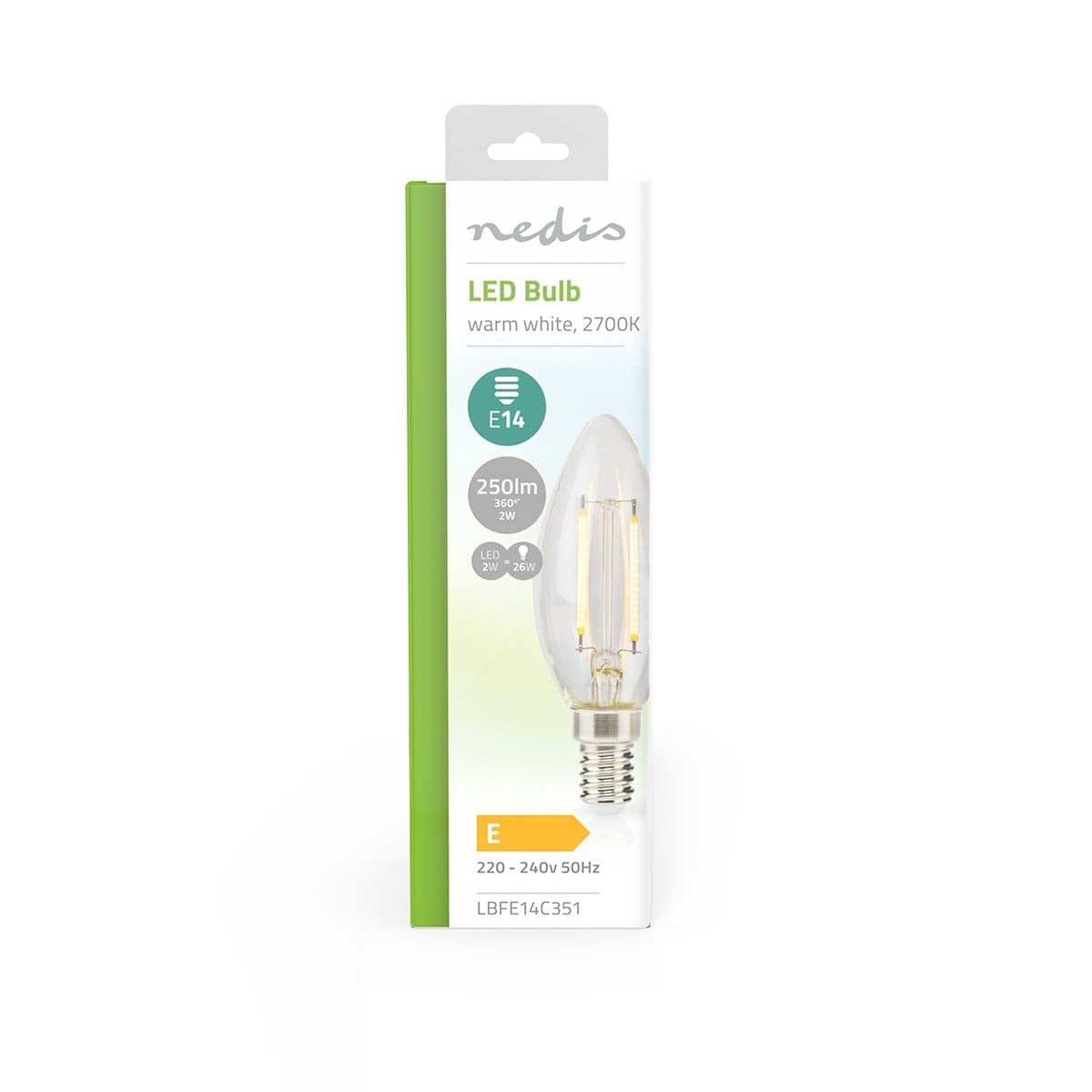 LED lamp Lamp E14 | Light | 2 W| 250 lm | 2700 K| Warm White | Retro Style | 1 pc. | Clear