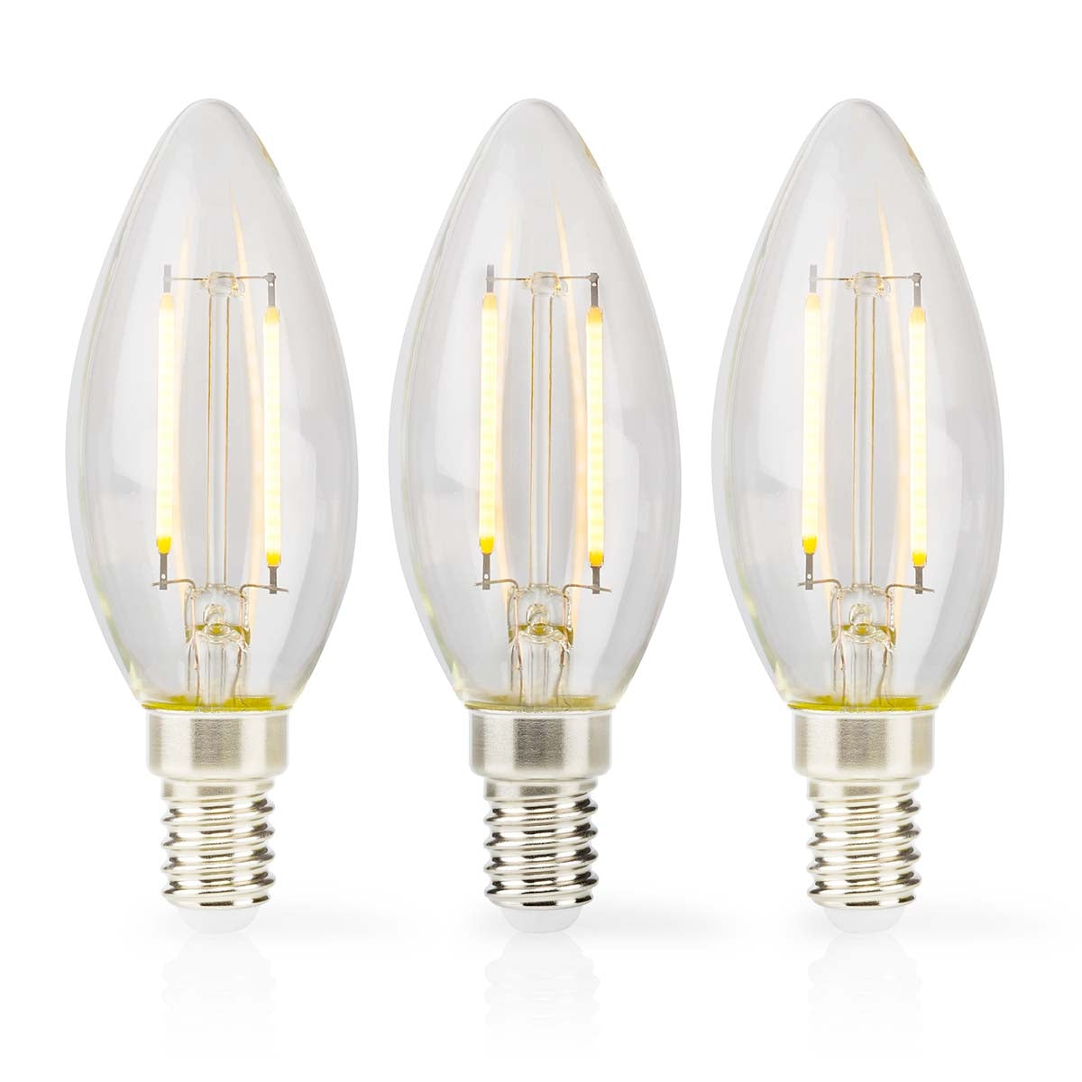 LED lamp Lamp E14 | Light | 4.5 W| 470 lm | 2700 K| Dimmable | Warm White | Retro Style | 3 pcs. | Clear