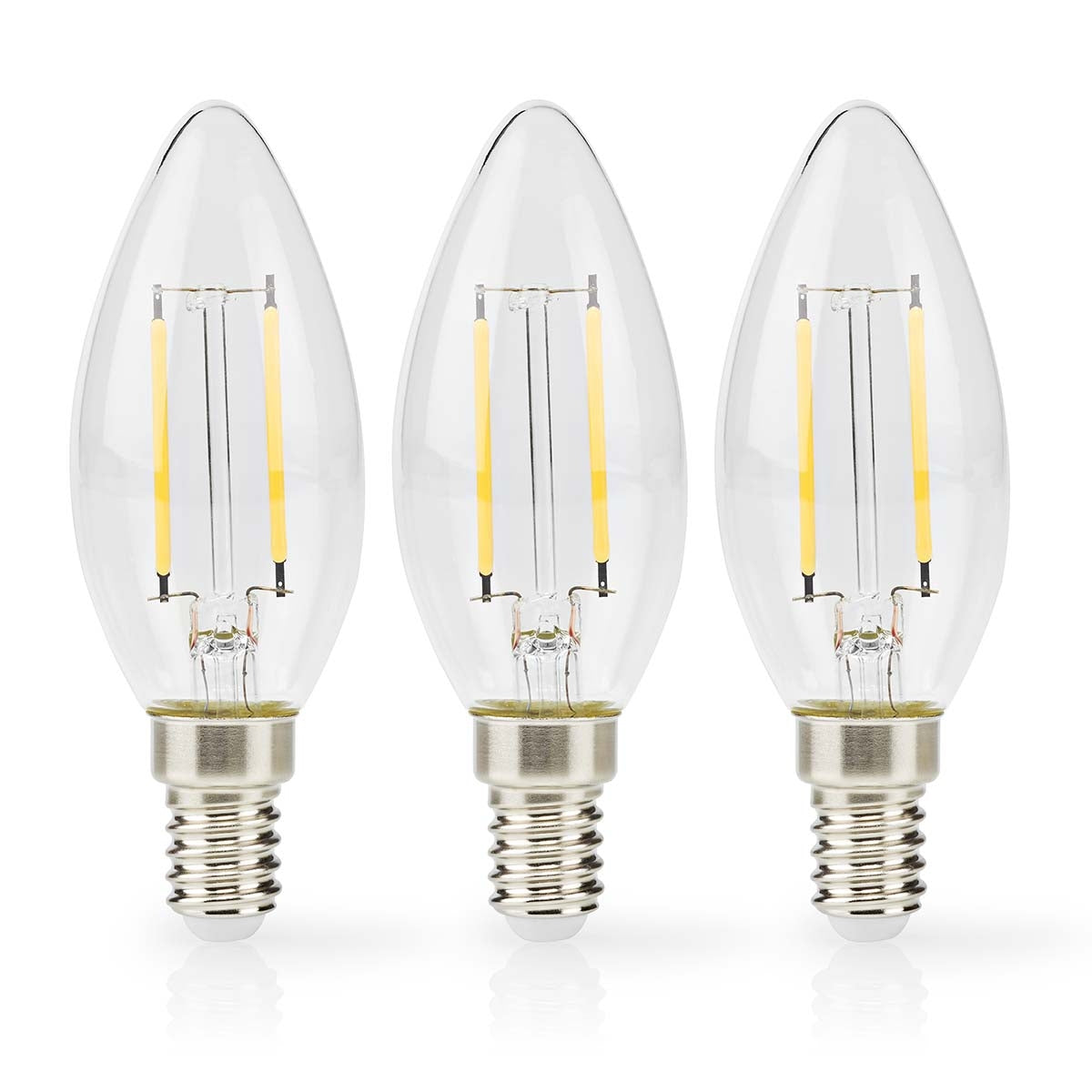 LED lamp Lamp E14 | Light | 4.5 W| 470 lm | 2700 K| Dimmable | Warm White | Retro Style | 3 pcs. | Clear