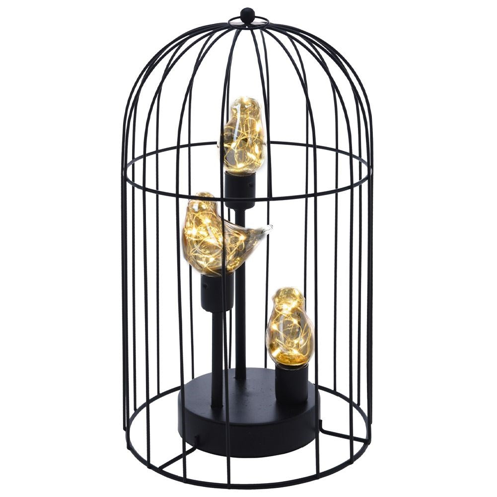 LED lantern metal black 37 cm