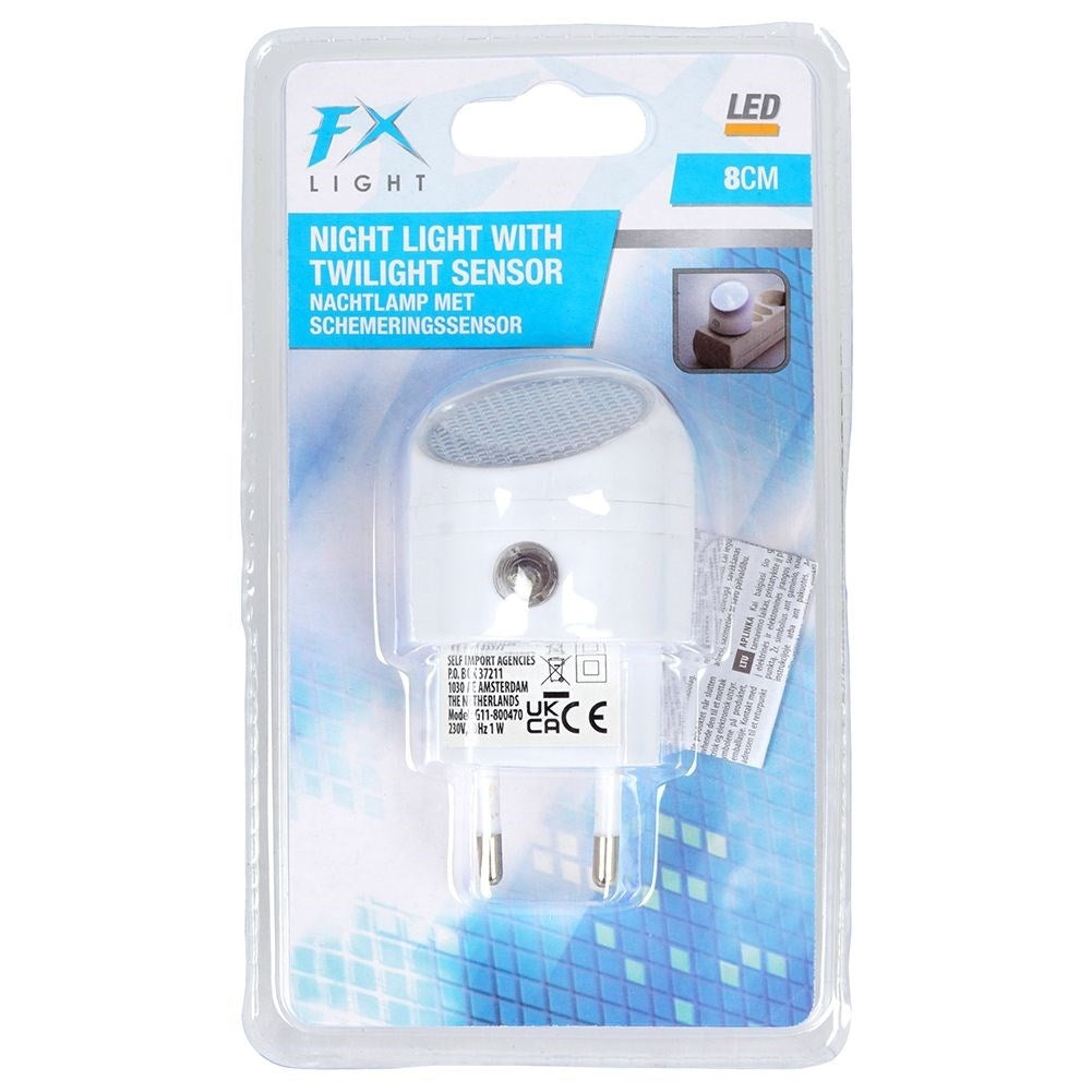 LED night light with twilight sensor, 1W, automatic ignition