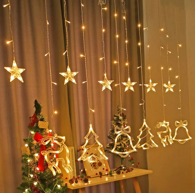 LED reindeer curtain lights 2.5m 138LED warm white