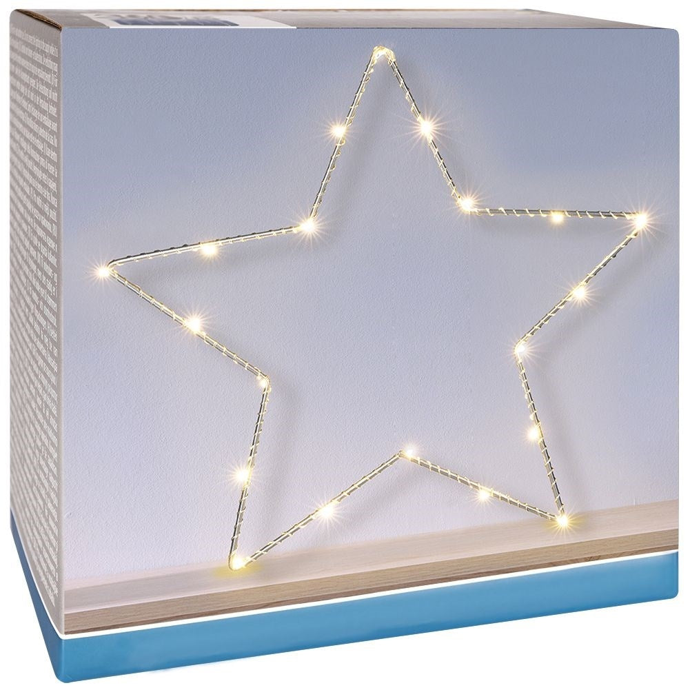 LED star with 20 diodes in silver metal