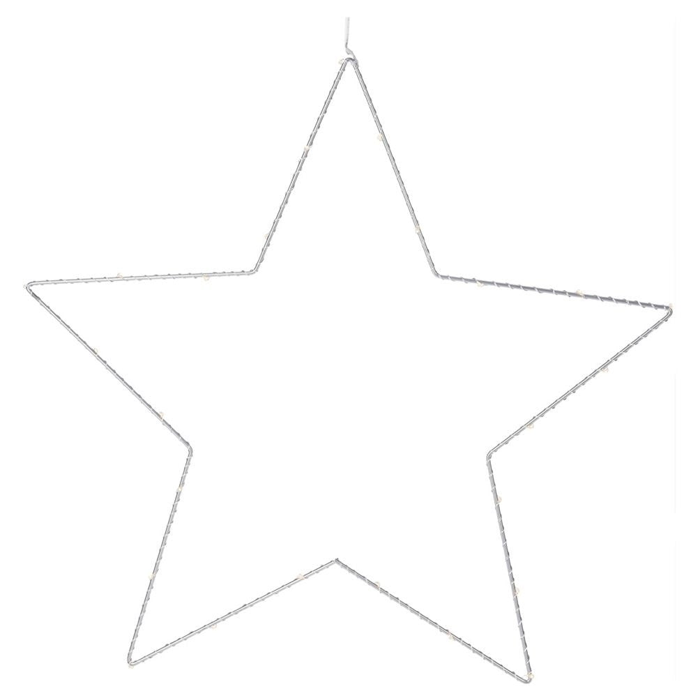 LED star with 20 diodes in silver metal