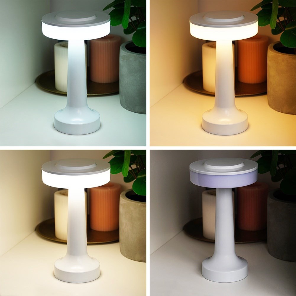 LED table lamp white wireless 3 lighting modes 21 cm