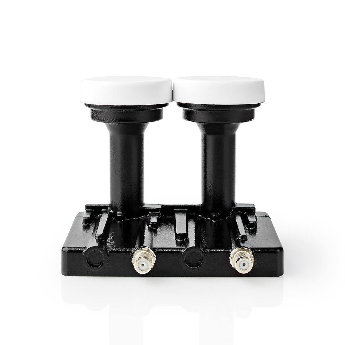 LNB | Twin Monoblock 4.3 ° | Output connection: 2x F-connector | Noise factor range: 0.85 dB | Conversion gain: 52 - 66 dB | Black | Fits: Astra1+ / Astra3