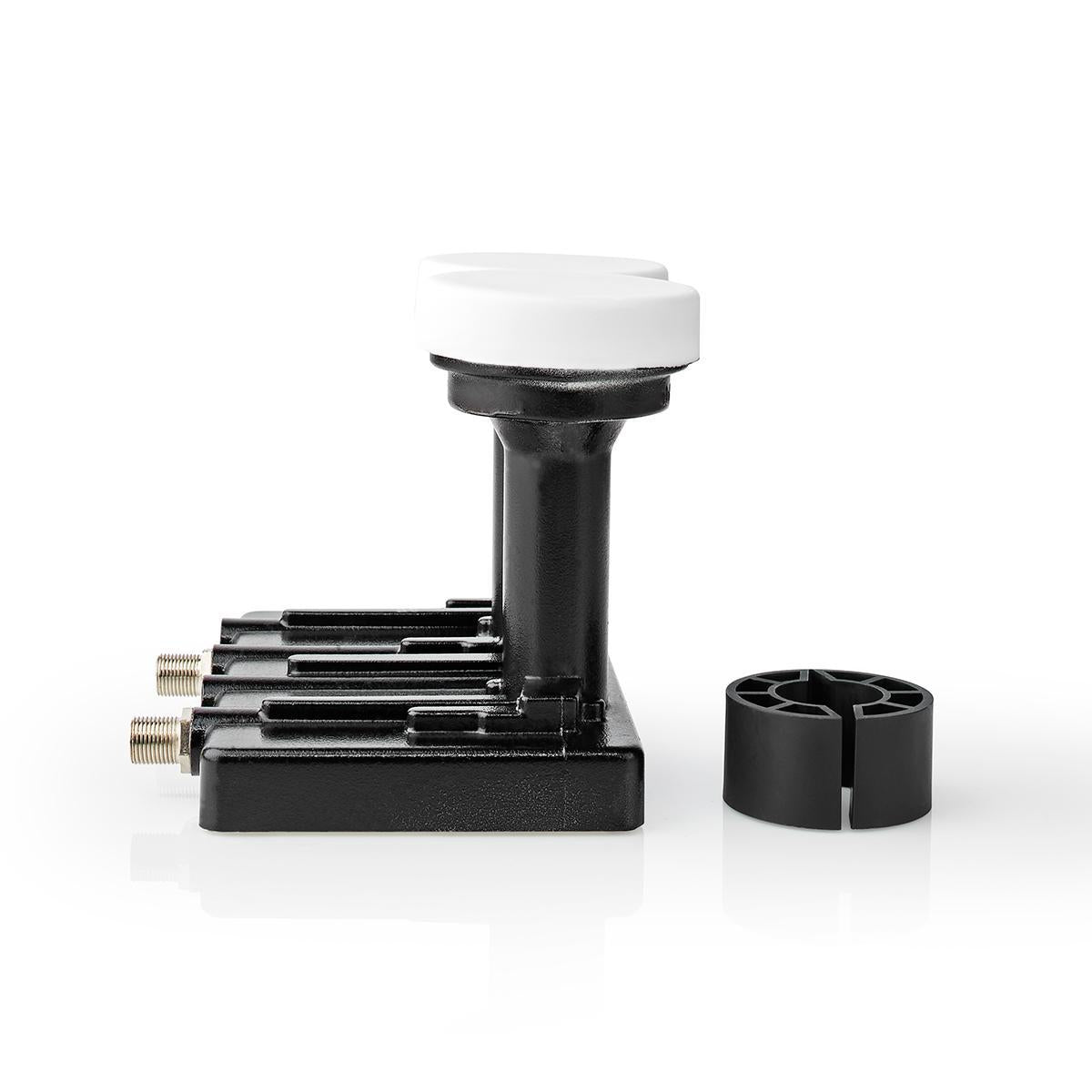 LNB | Twin Monoblock 4.3 ° | Output connection: 2x F-connector | Noise factor range: 0.85 dB | Conversion gain: 52 - 66 dB | Black | Fits: Astra1+ / Astra3