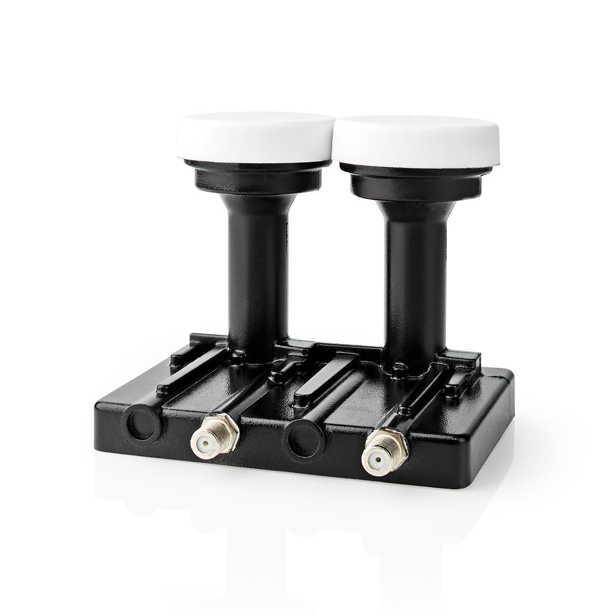 LNB | Twin Monoblock 4.3 ° | Output connection: 2x F-connector | Noise factor range: 0.85 dB | Conversion gain: 52 - 66 dB | Black | Fits: Astra1+ / Astra3