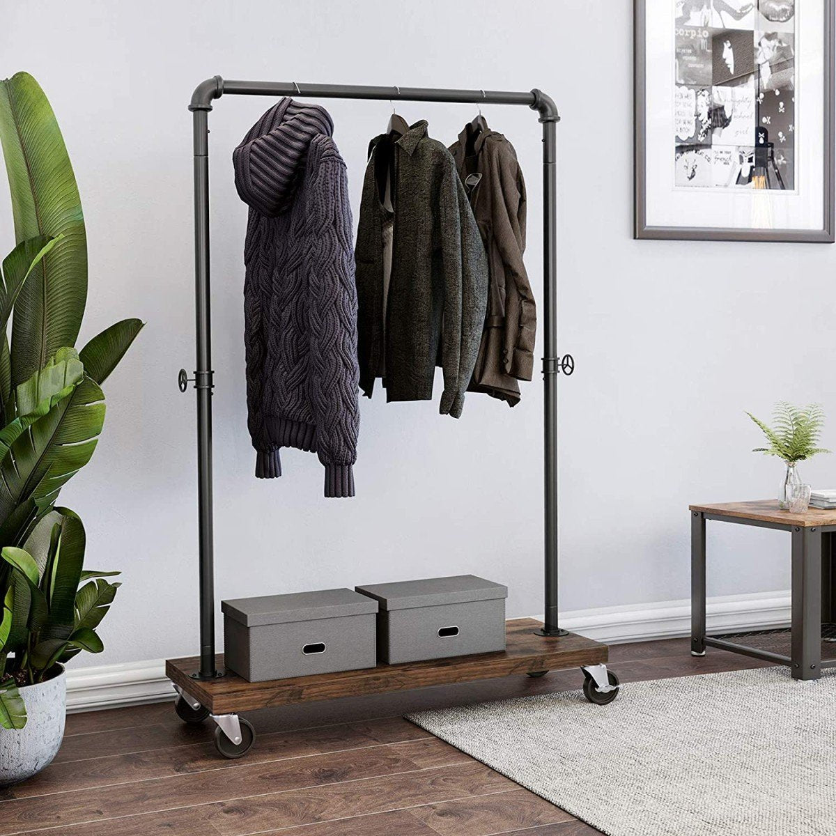 LOFT drainage clothes hanger on wheels
