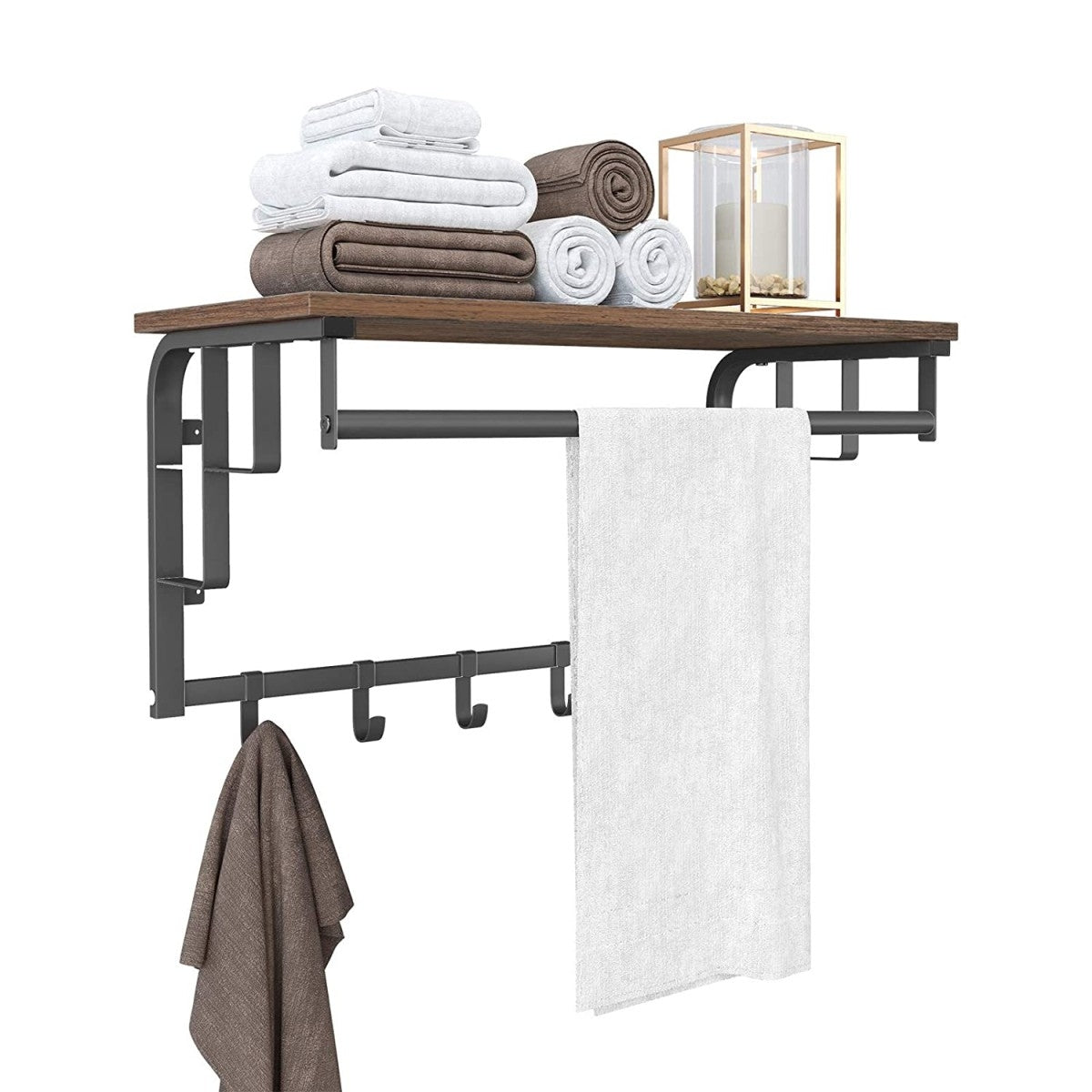 LOFT wooden shelf with clothes hangers