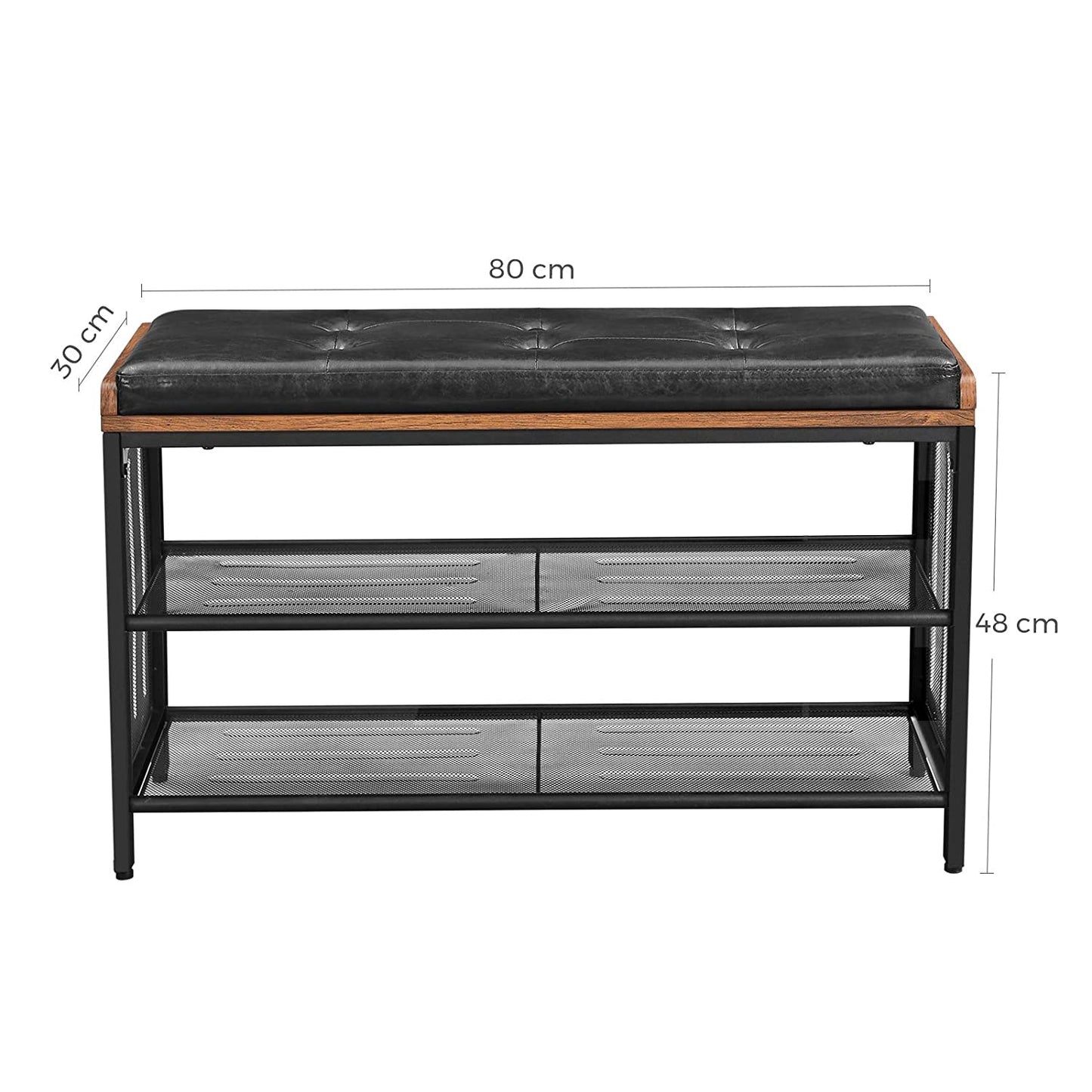 LOFT wooden shoe cabinet with shelf and seat