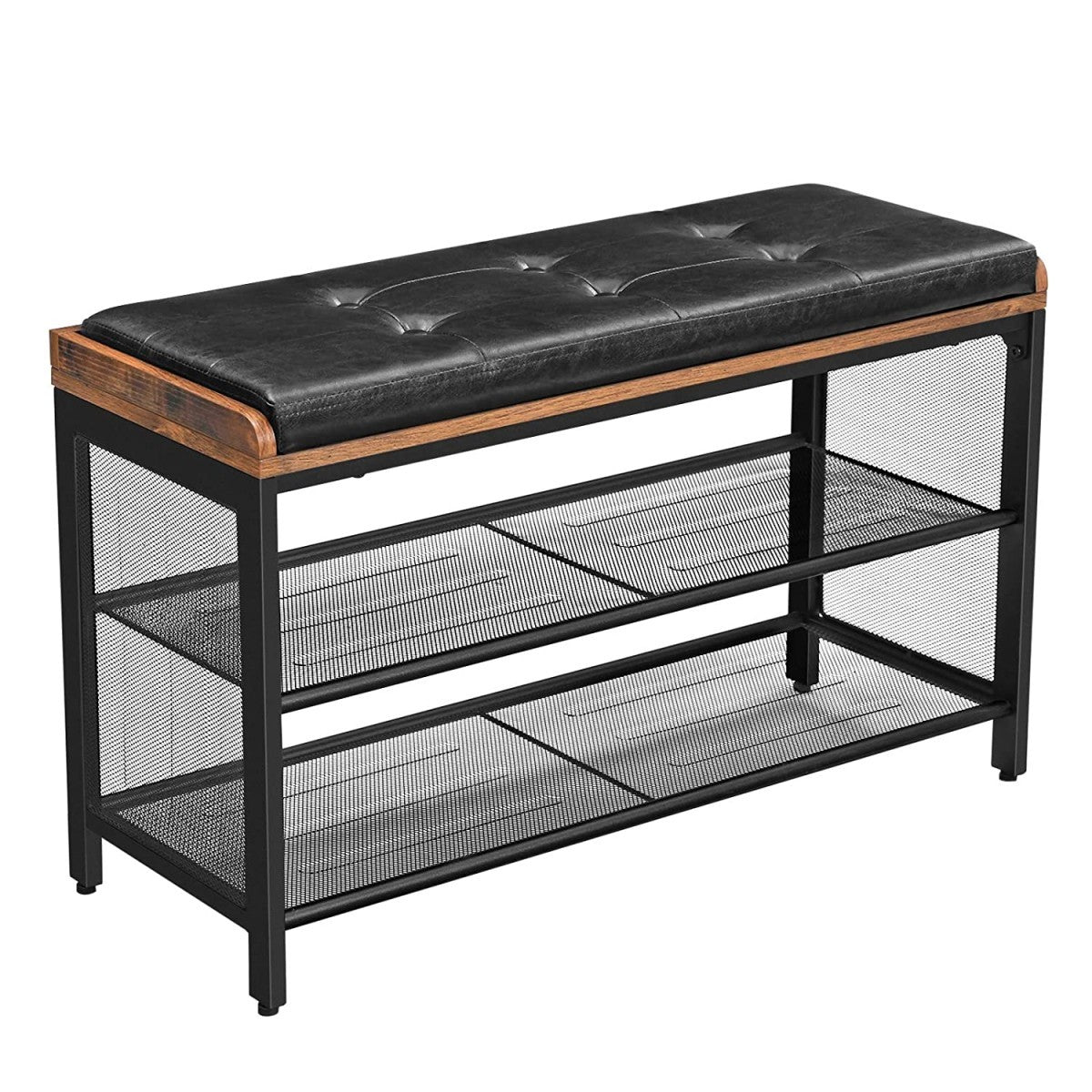 LOFT wooden shoe cabinet with shelf and seat