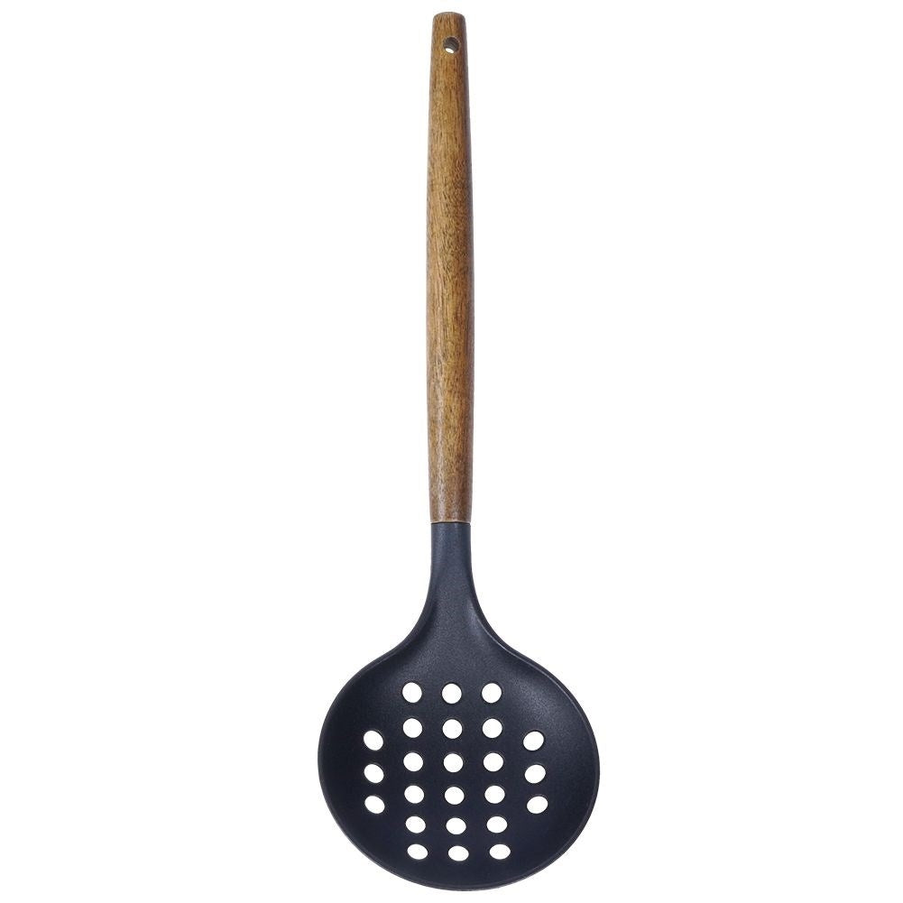 Ladle in durable acacia wood for easy skimming and serving