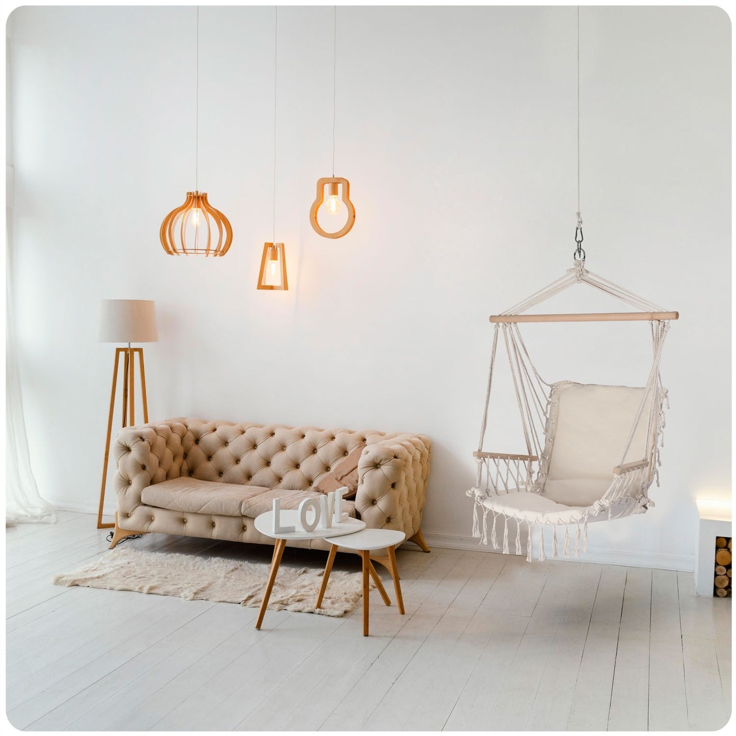 Lagos Beige Hanging Chair