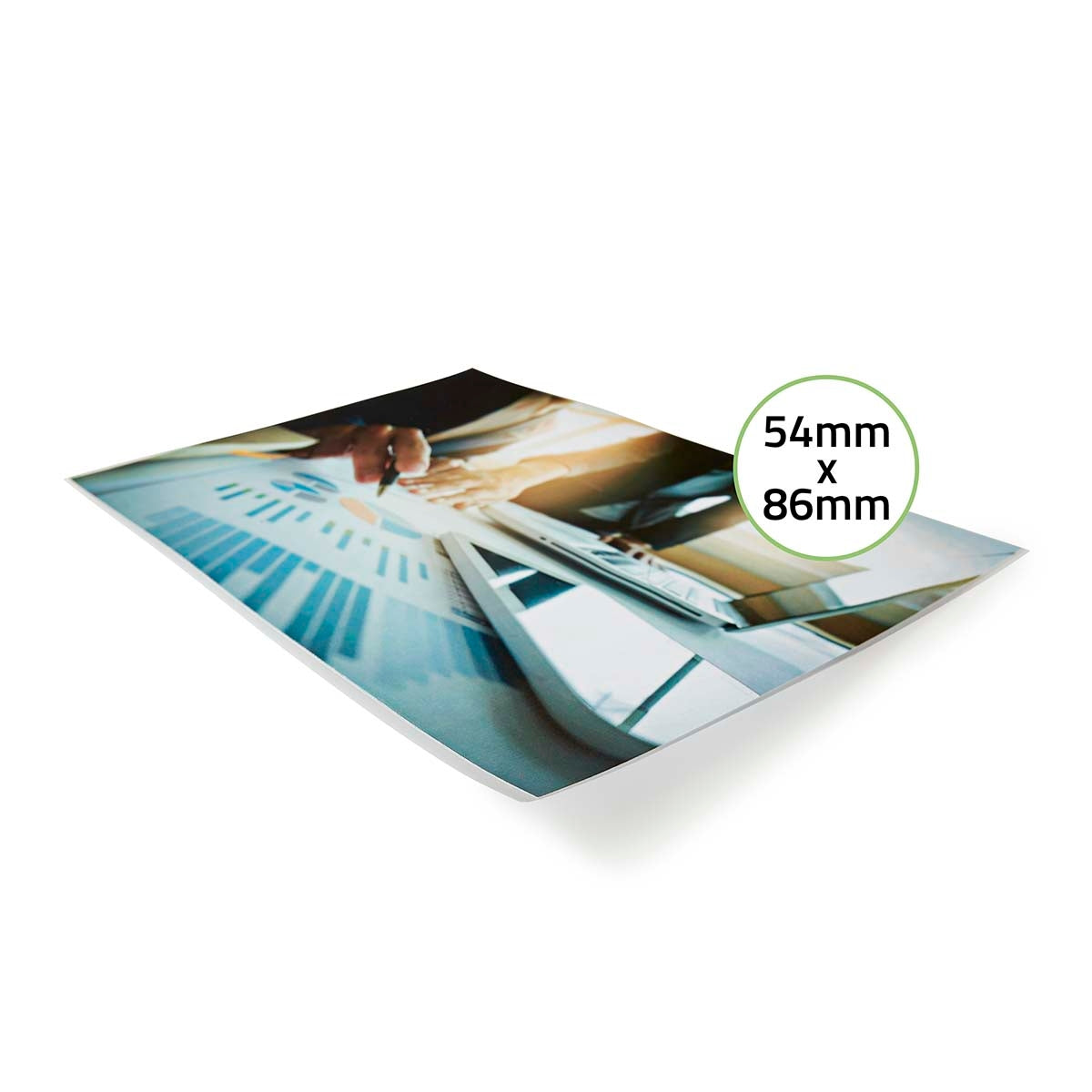 Laminating Film | 54x86mm | Thickness: 125 µm | Packed per: 100 pcs | PET | Transparent