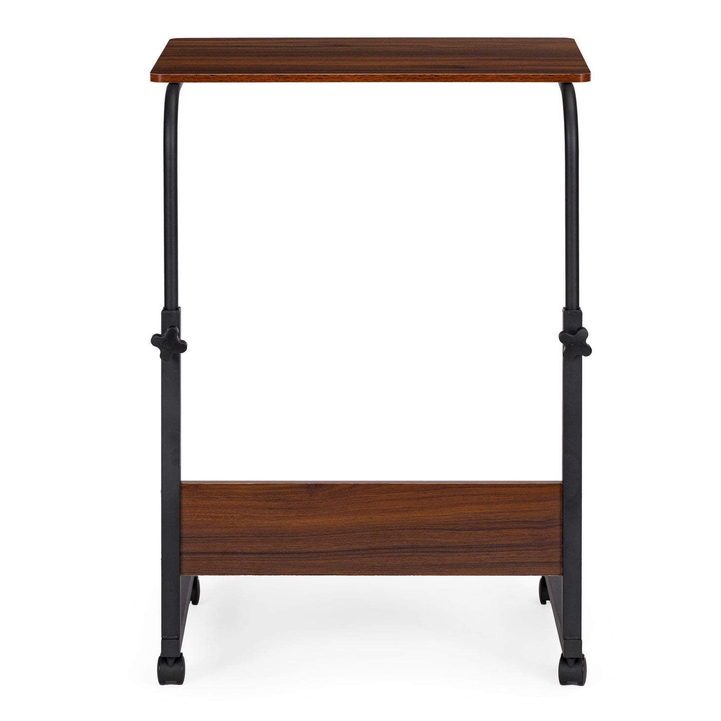 Laptop Table with Wheels – Dark Brown Side Desk