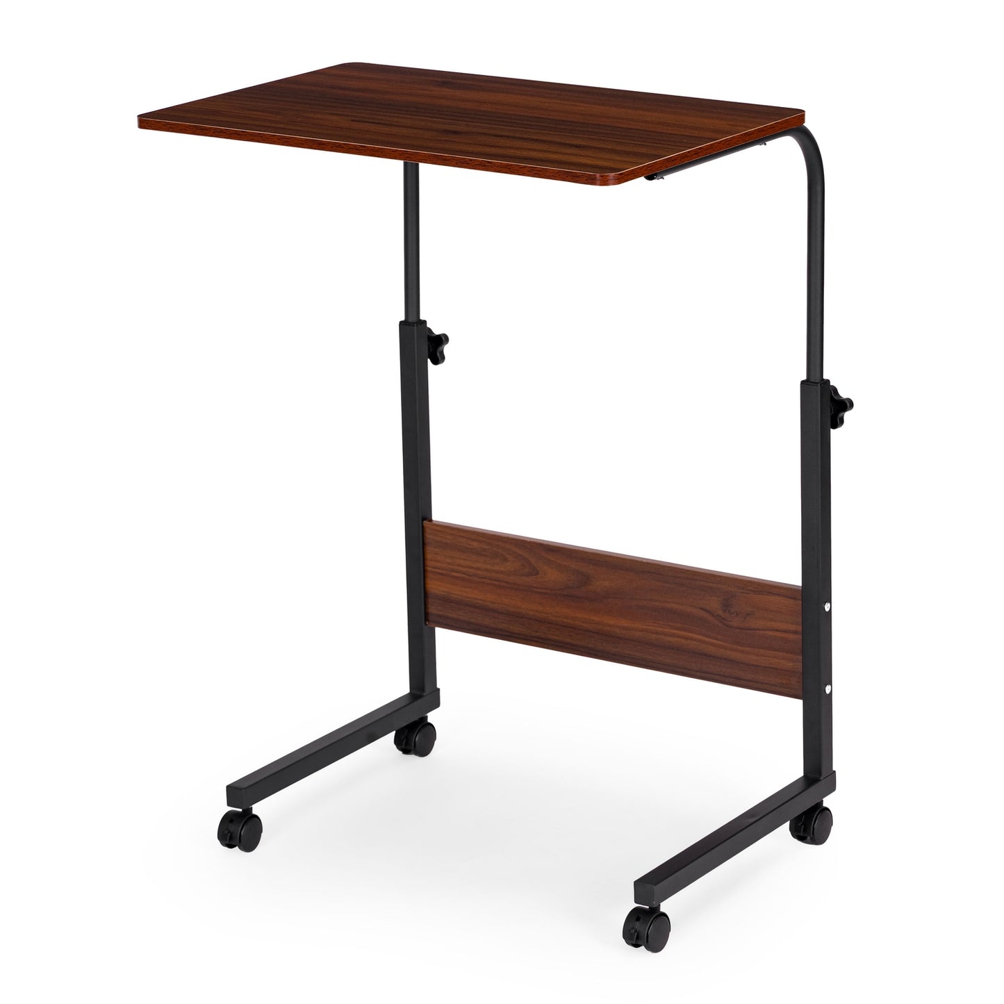 Laptop Table with Wheels – Dark Brown Side Desk