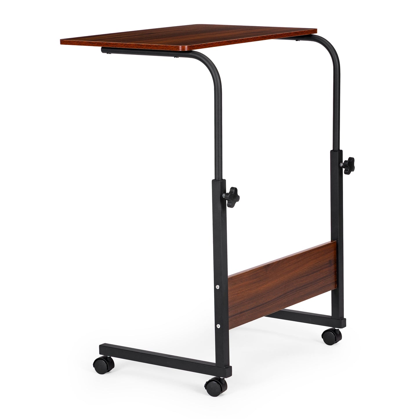 Laptop Table with Wheels – Dark Brown Side Desk