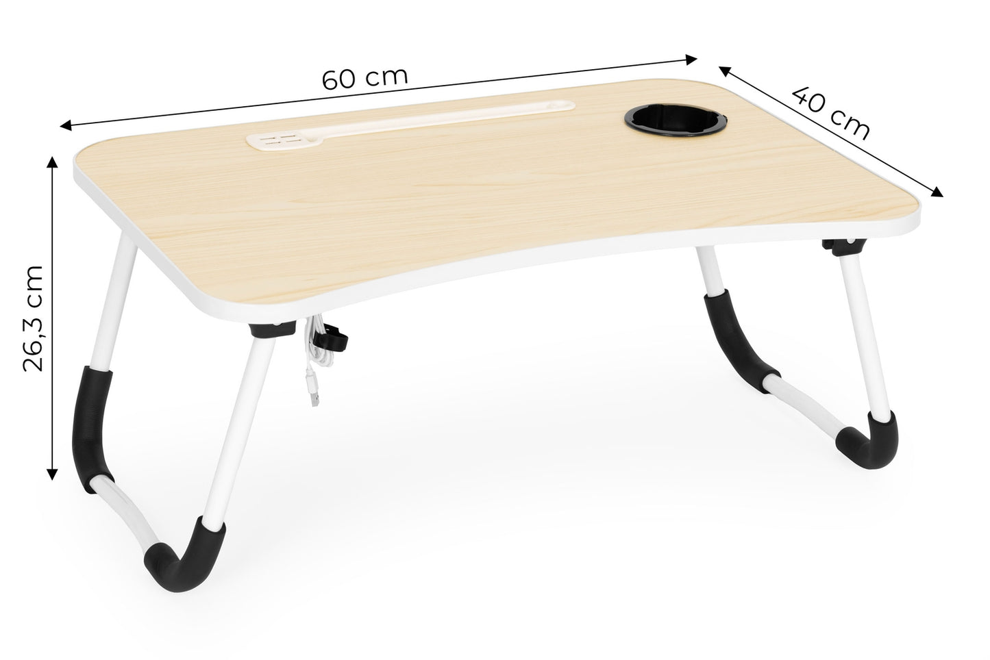 Laptop stand foldable tray 60x40 cm lamp fan ModernHome