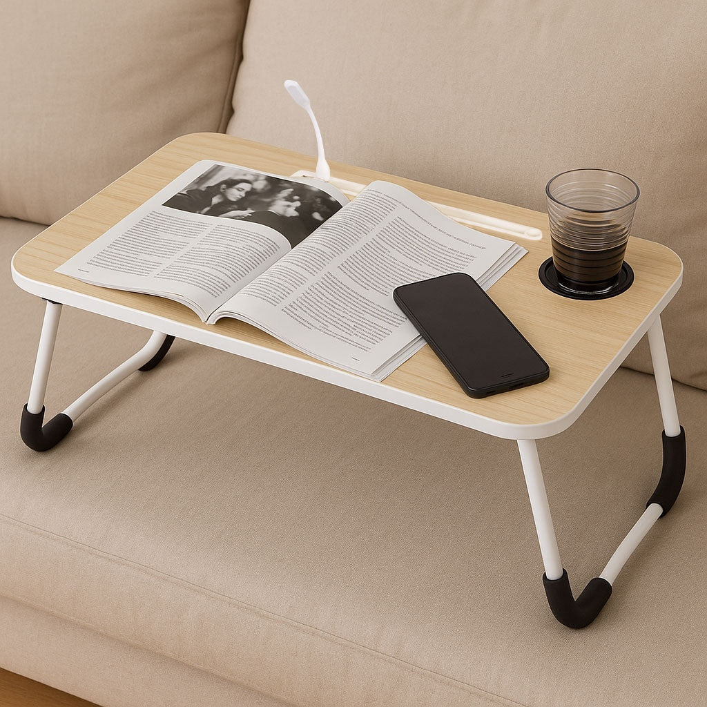Laptop stand foldable tray 60x40 cm lamp fan ModernHome