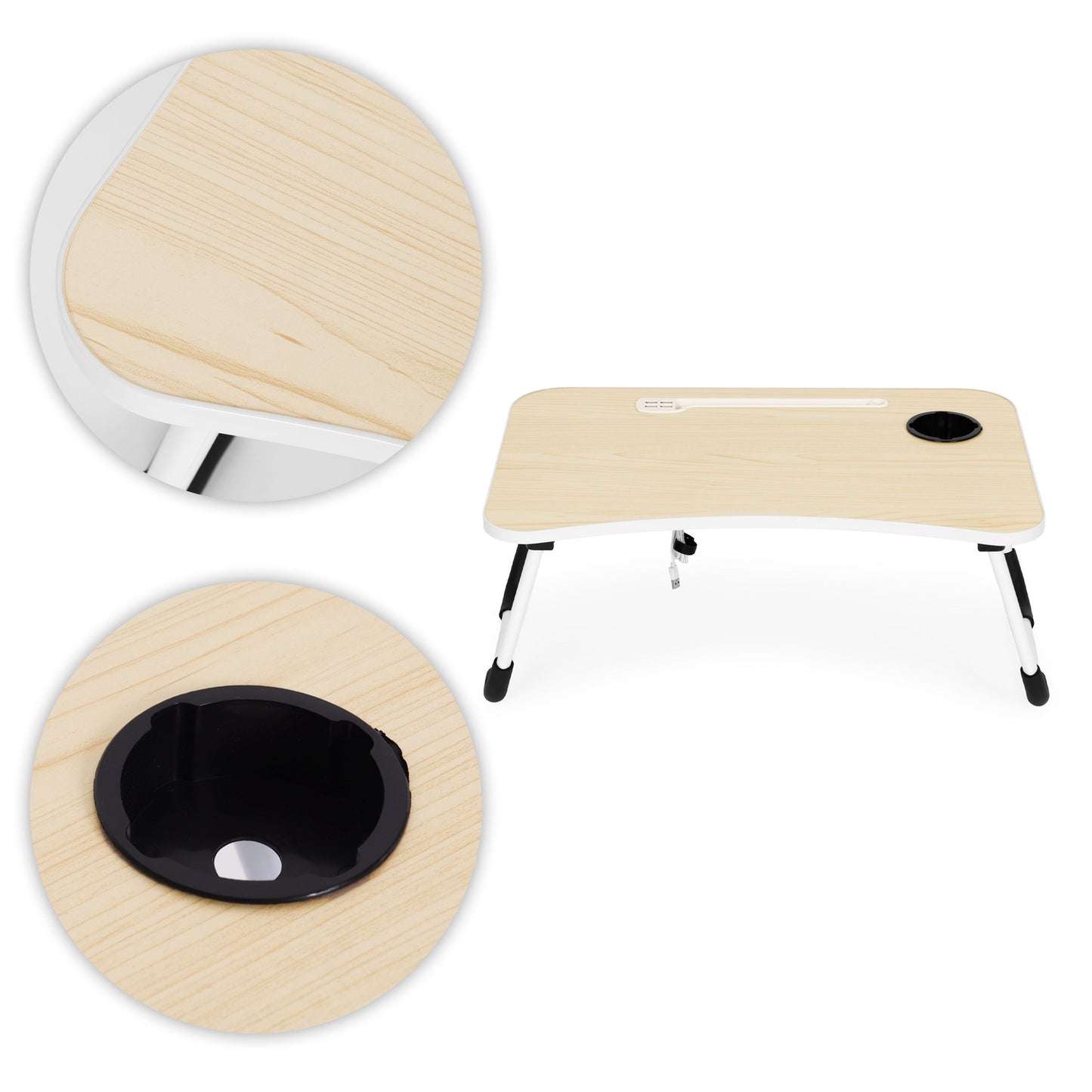Laptop stand foldable tray 60x40 cm lamp fan ModernHome
