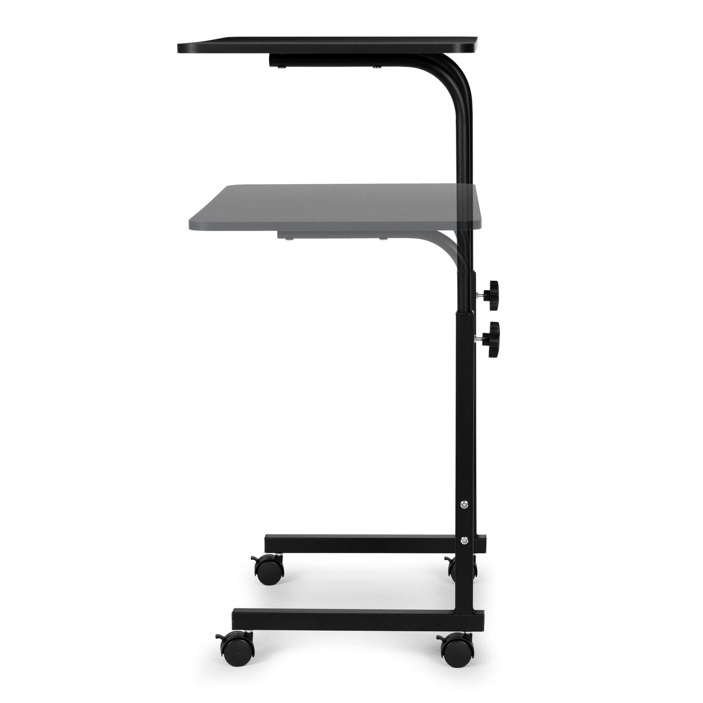 Laptop table with wheels, desk attached to the sofa armchair - black