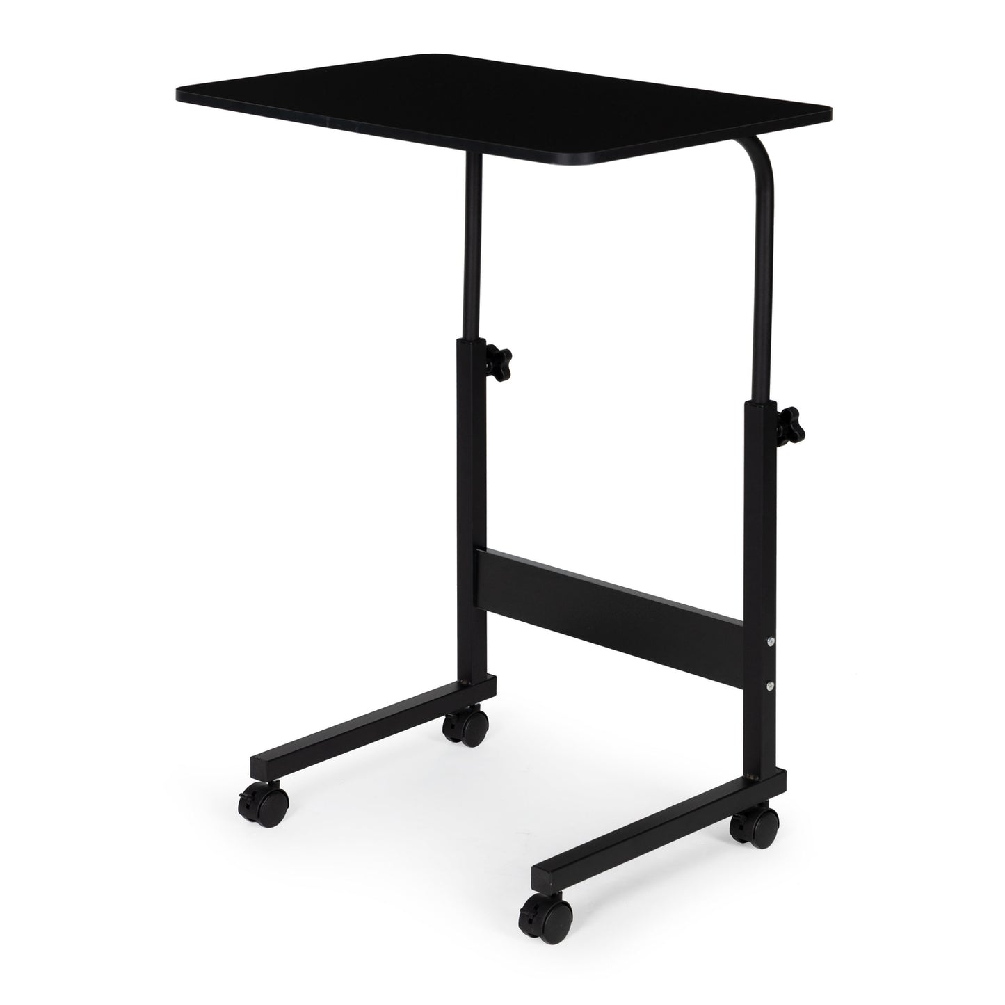 Laptop table with wheels, desk attached to the sofa armchair - black
