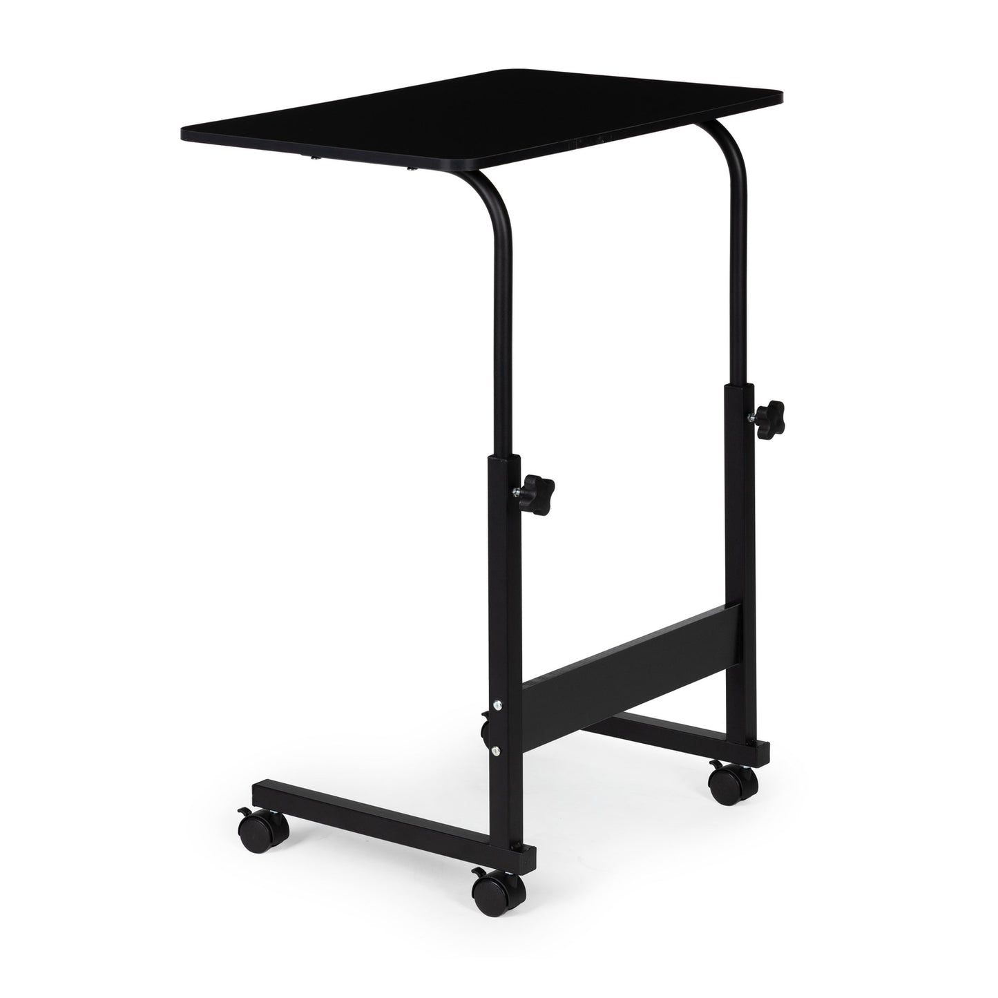 Laptop table with wheels, desk attached to the sofa armchair - black