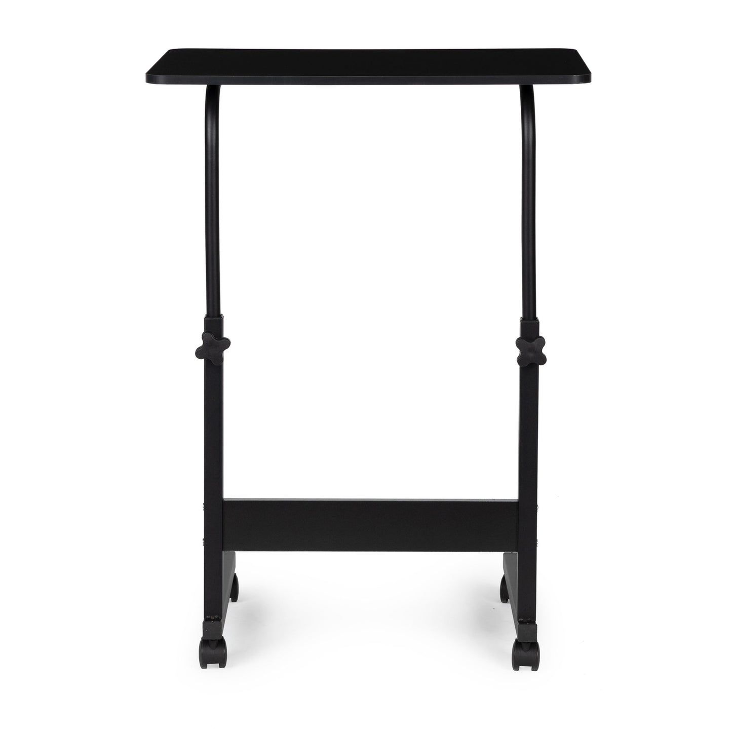 Laptop table with wheels, desk attached to the sofa armchair - black