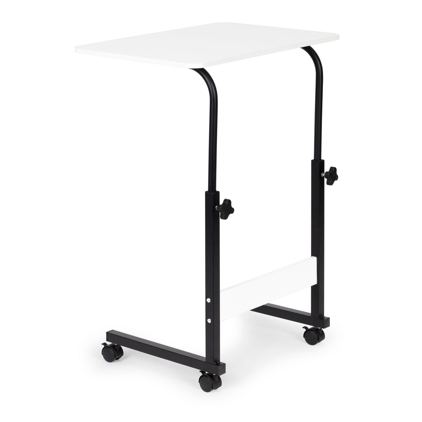 Laptop table with wheels, desk attached to the sofa armchair - white