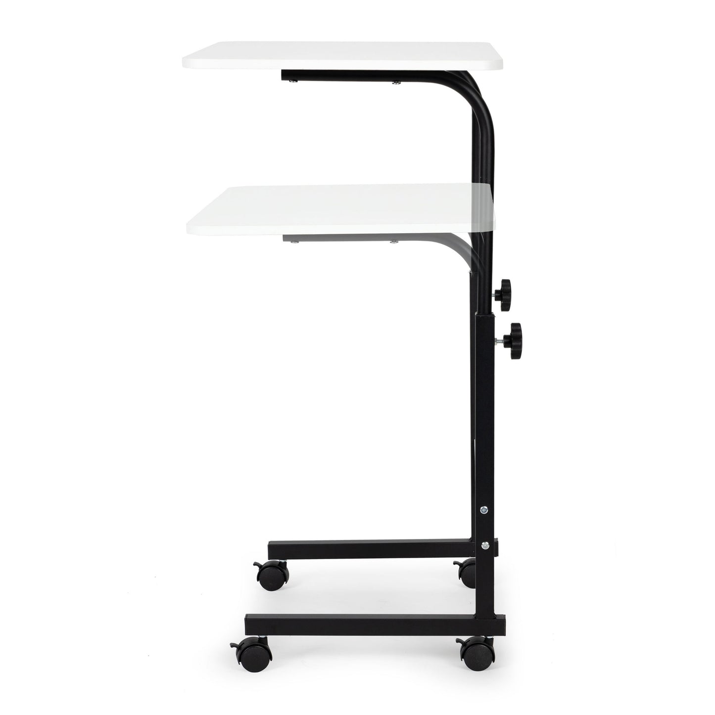 Laptop table with wheels, desk attached to the sofa armchair - white